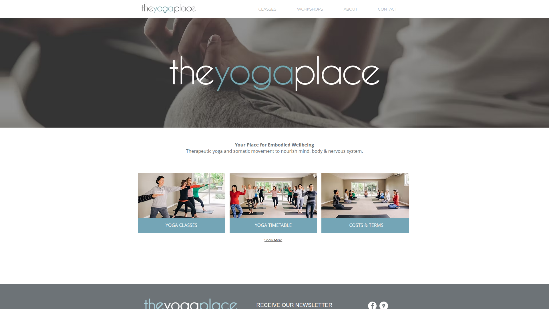 Website snapshot for The Yoga Place