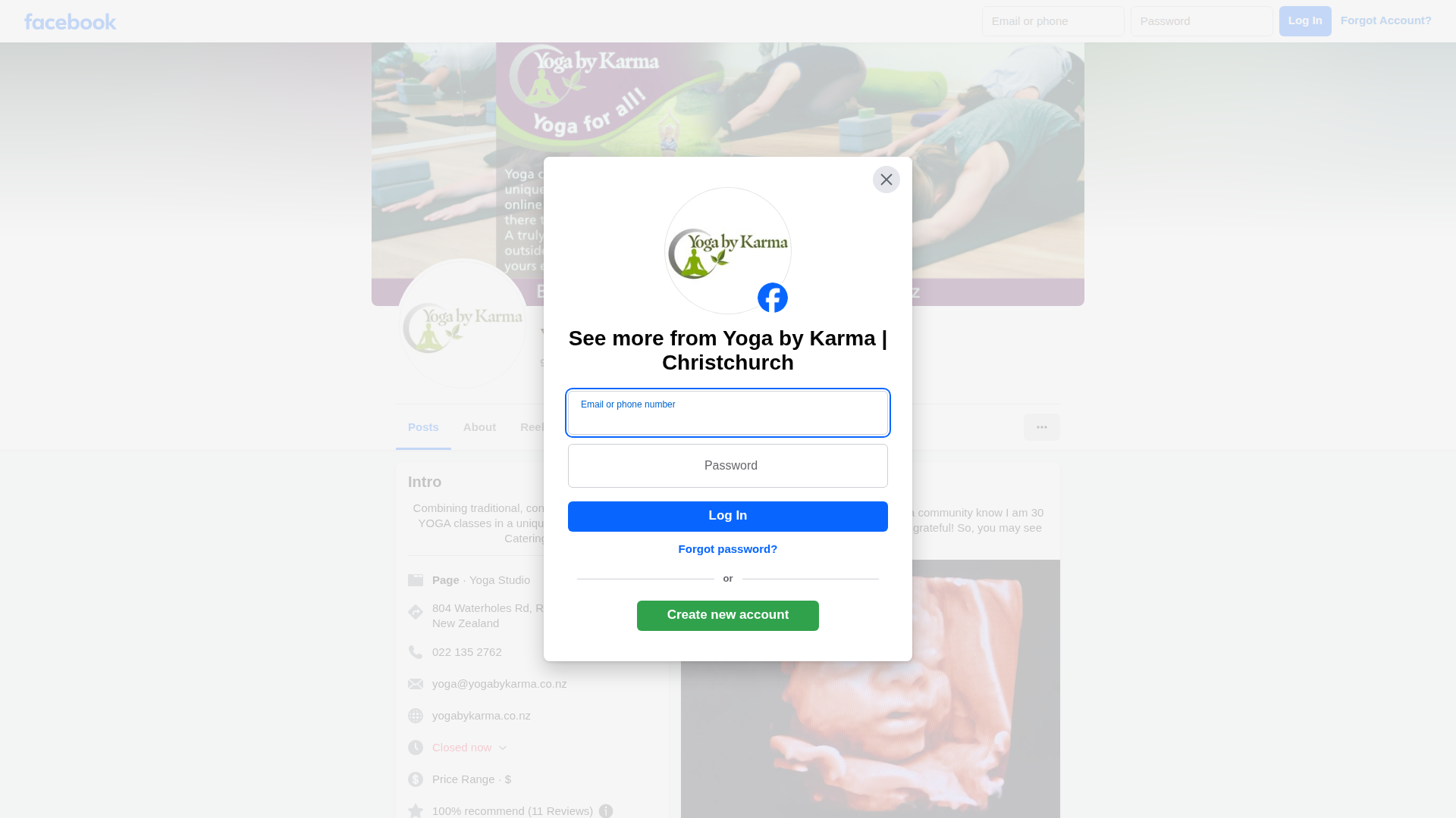 Website snapshot for Yoga by Karma