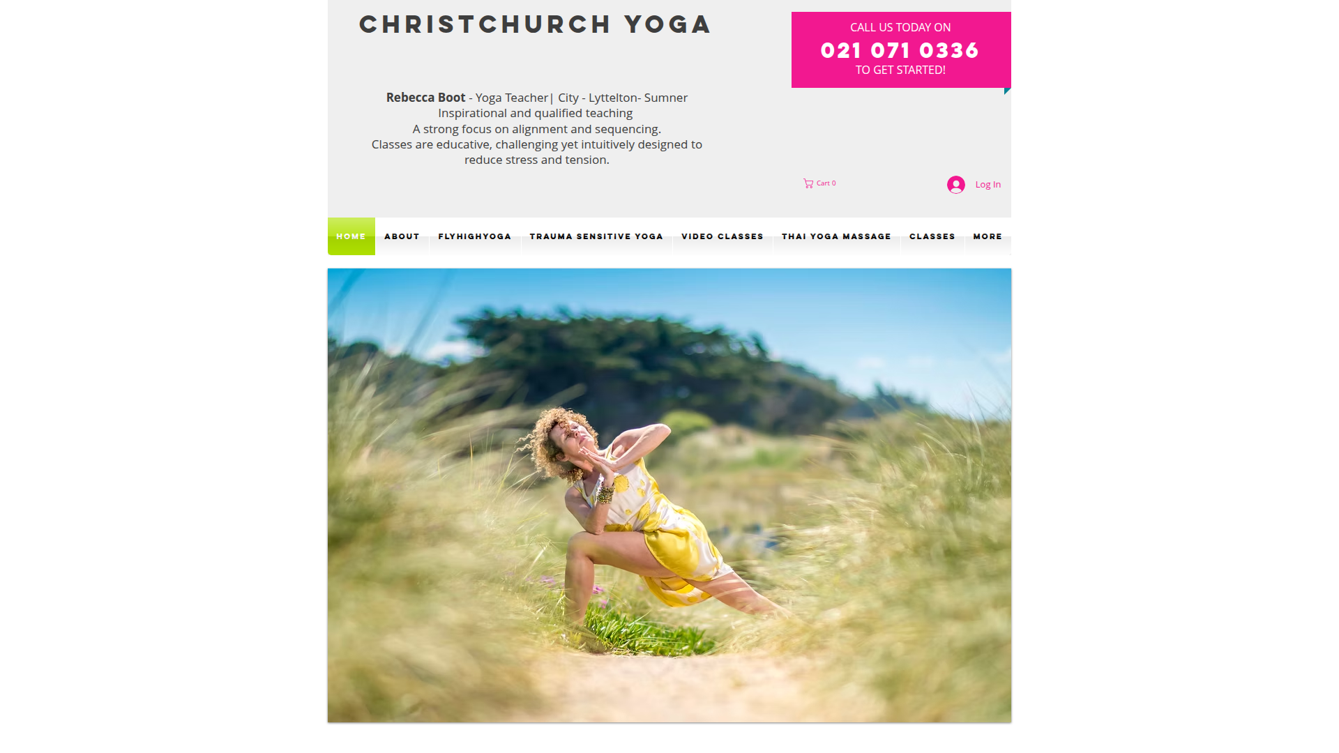 Website snapshot for Christchurch Yoga