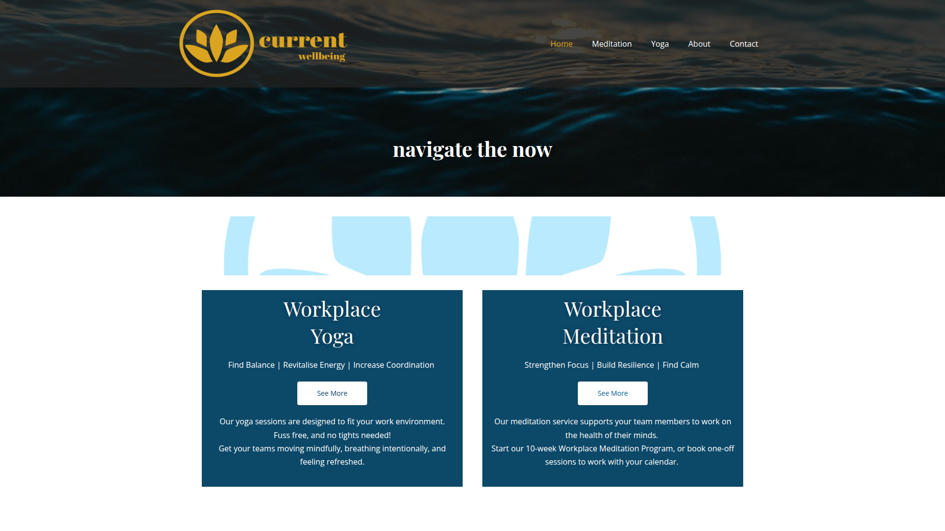 Website snapshot for Current Wellbeing