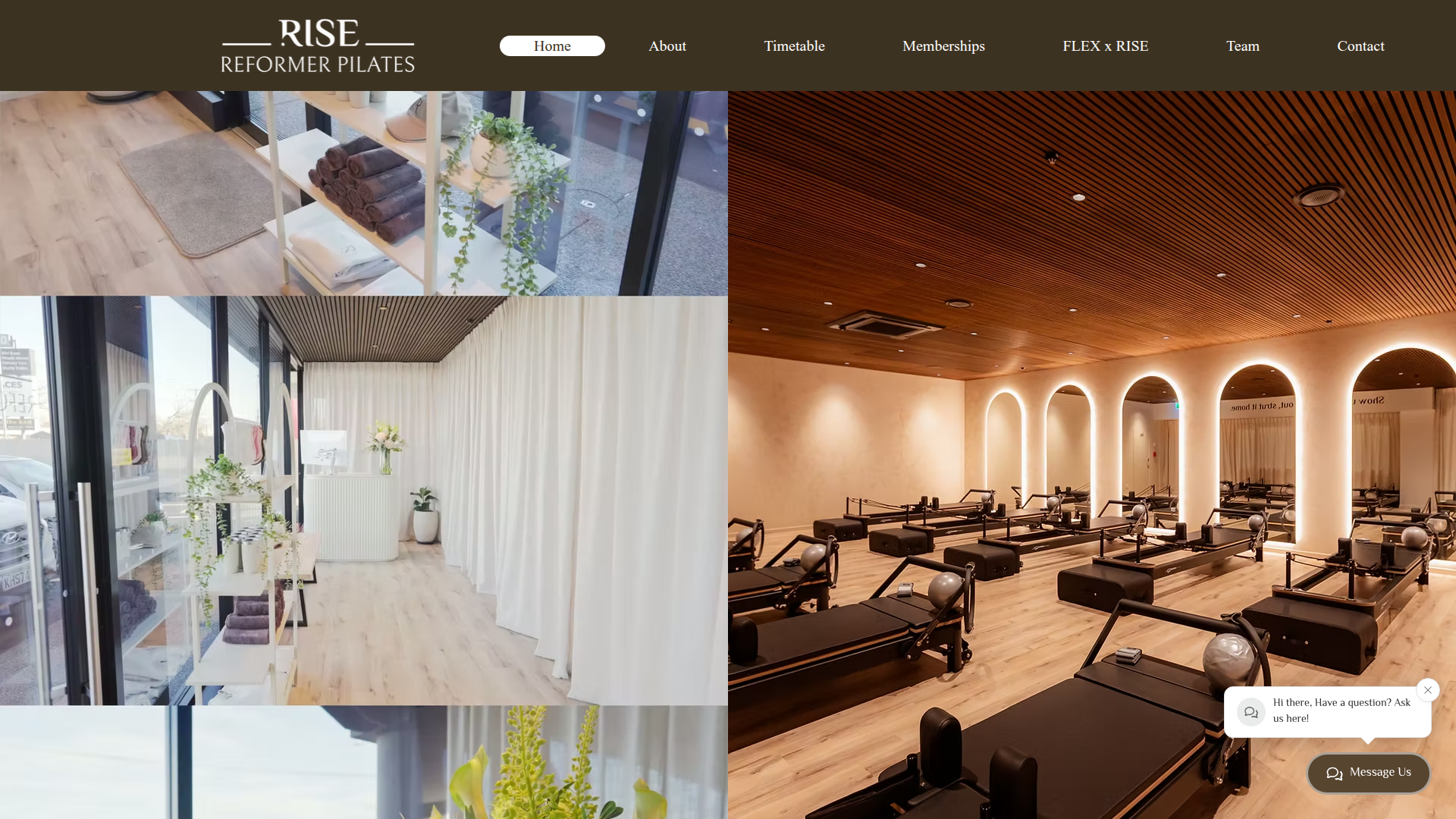 Website snapshot for Rise Reformer Pilates