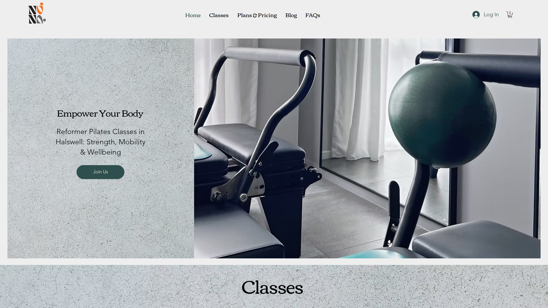 Website snapshot for NUNA Reformer Pilates