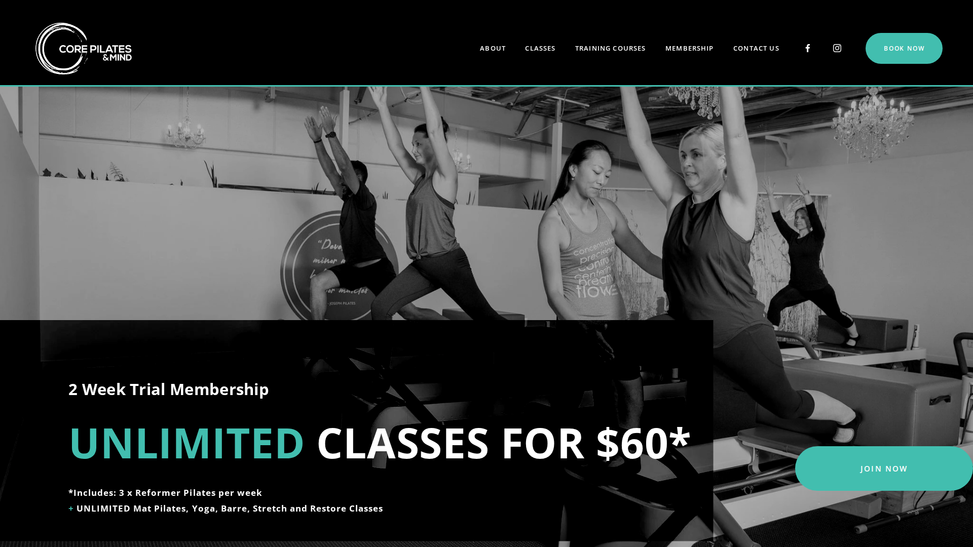 Website snapshot for Core Pilates and Mind