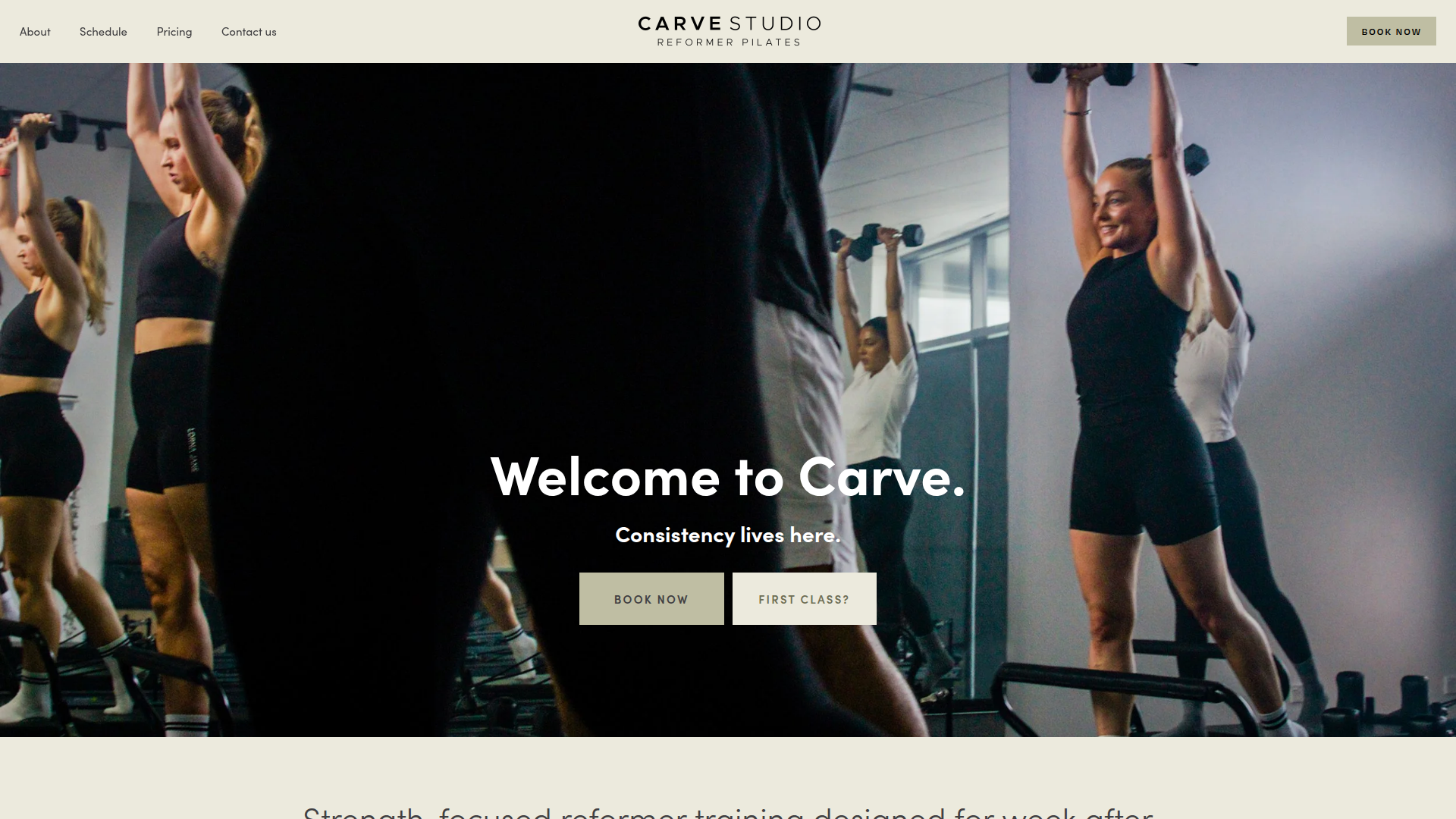 Website snapshot for Carve Studio