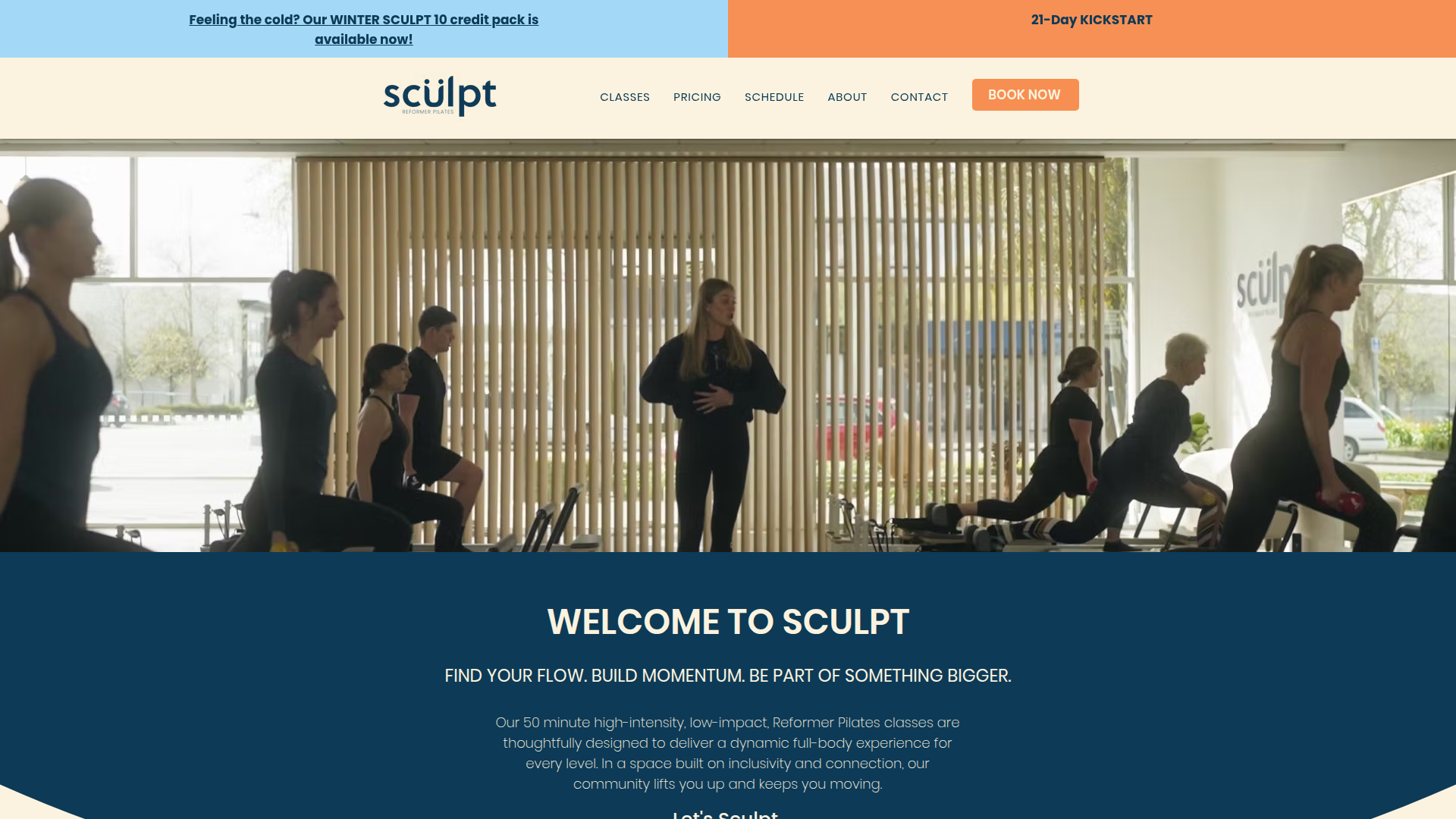 Website snapshot for Sculpt Reformer Pilates Riccarton