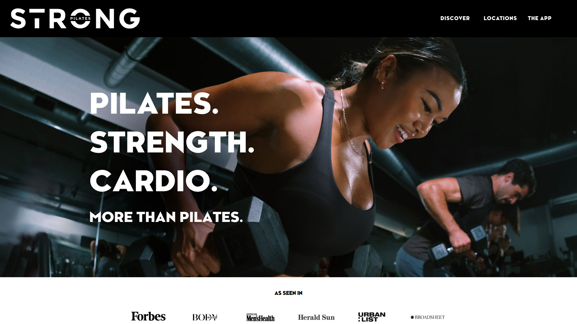 Website snapshot for Strong Pilates