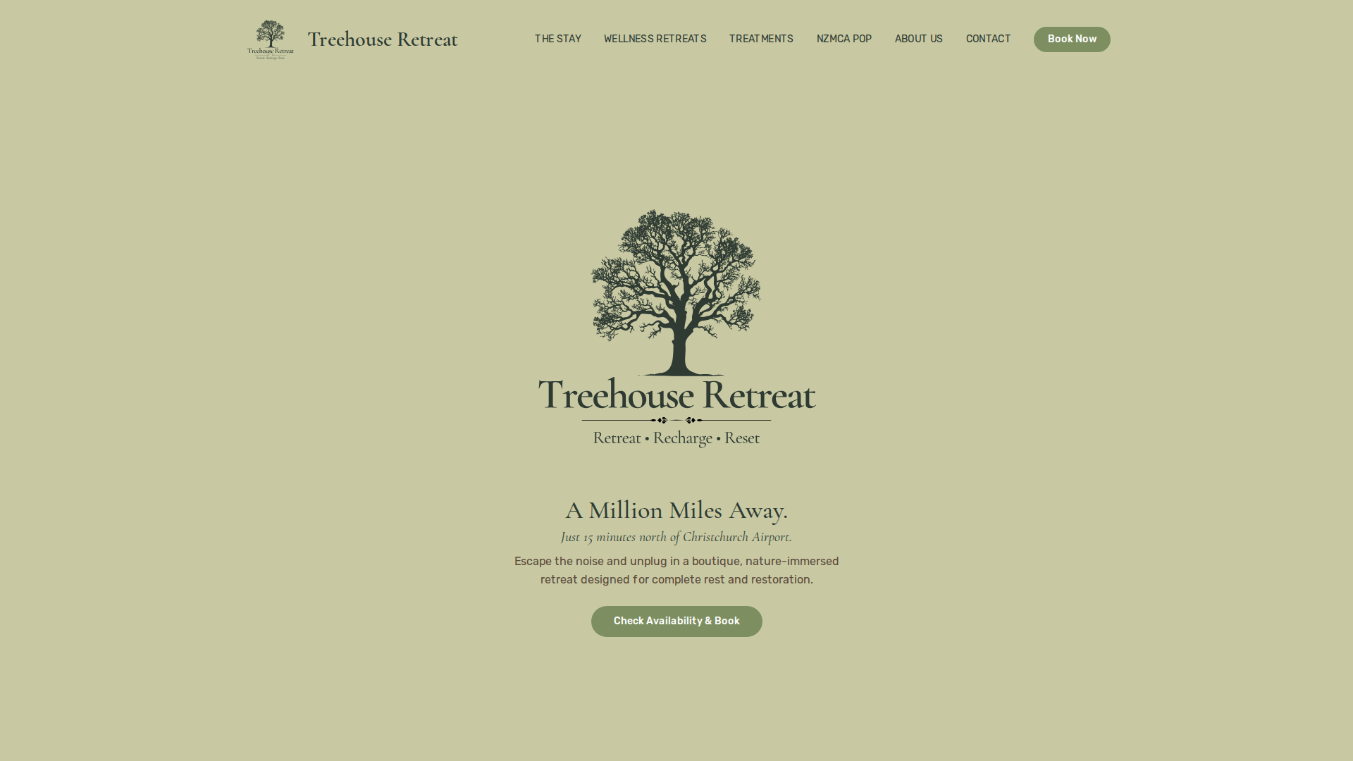 Website snapshot for Treehouse Retreat