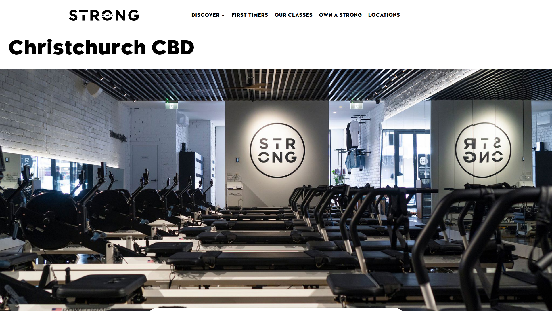 Website snapshot for Strong Pilates Christchurch CBD
