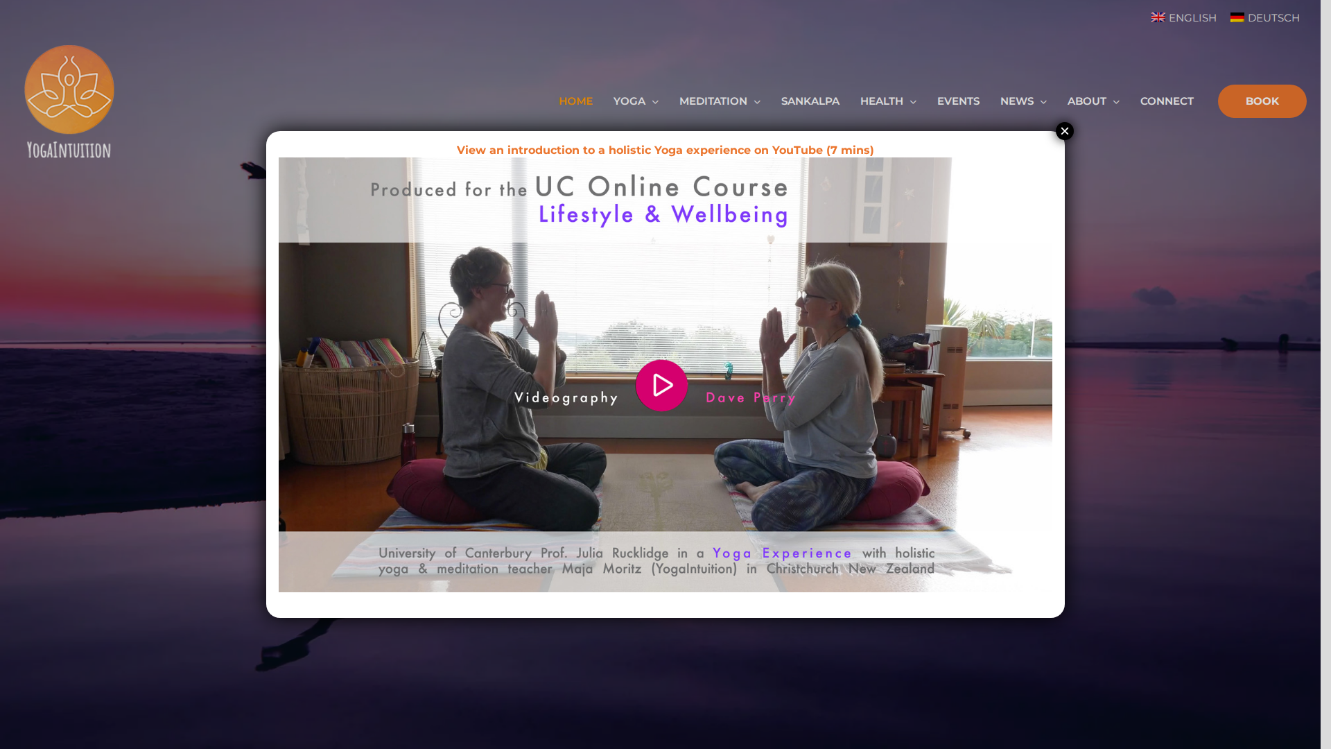 Website snapshot for YogaIntuition