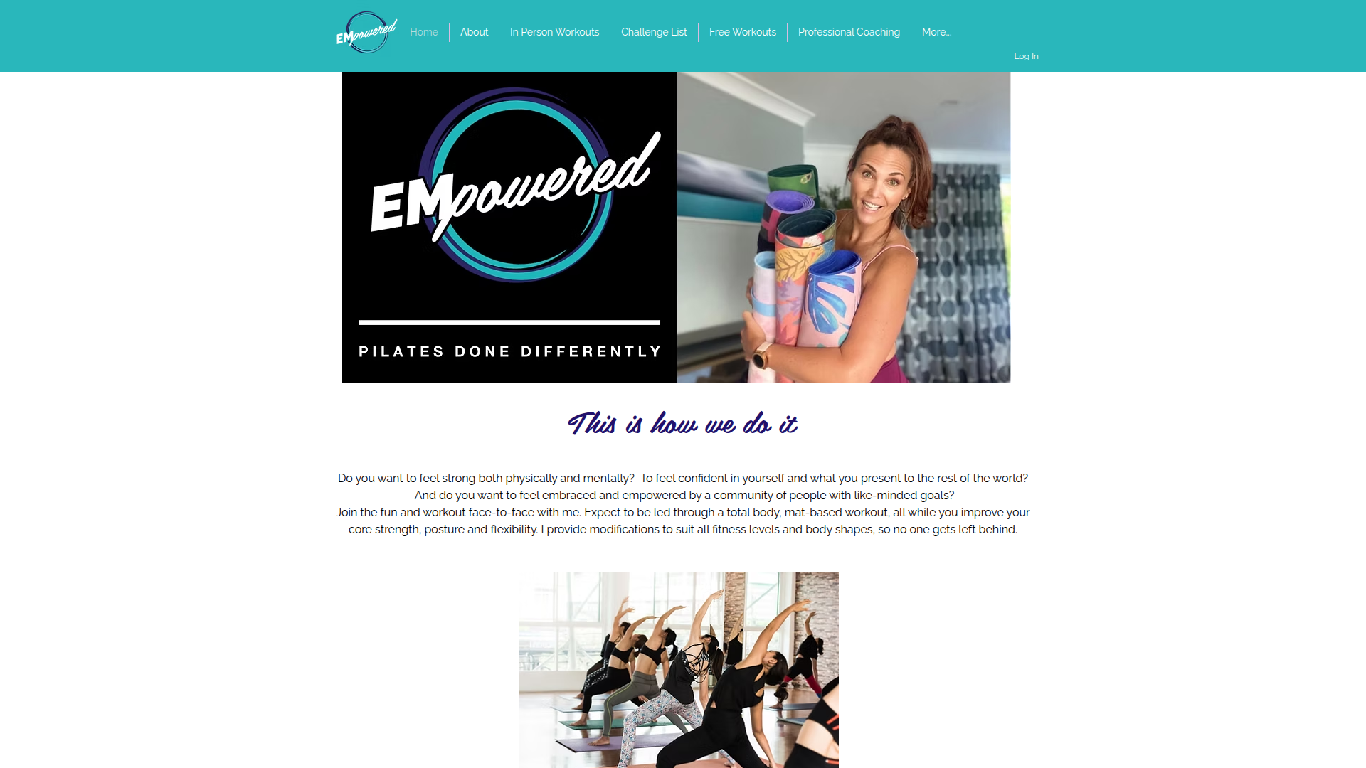 Website snapshot for Empowered Training - Pop Pilates
