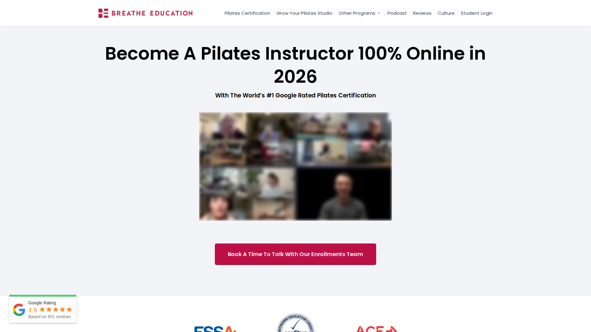 Website snapshot for Pilates by Phoebe