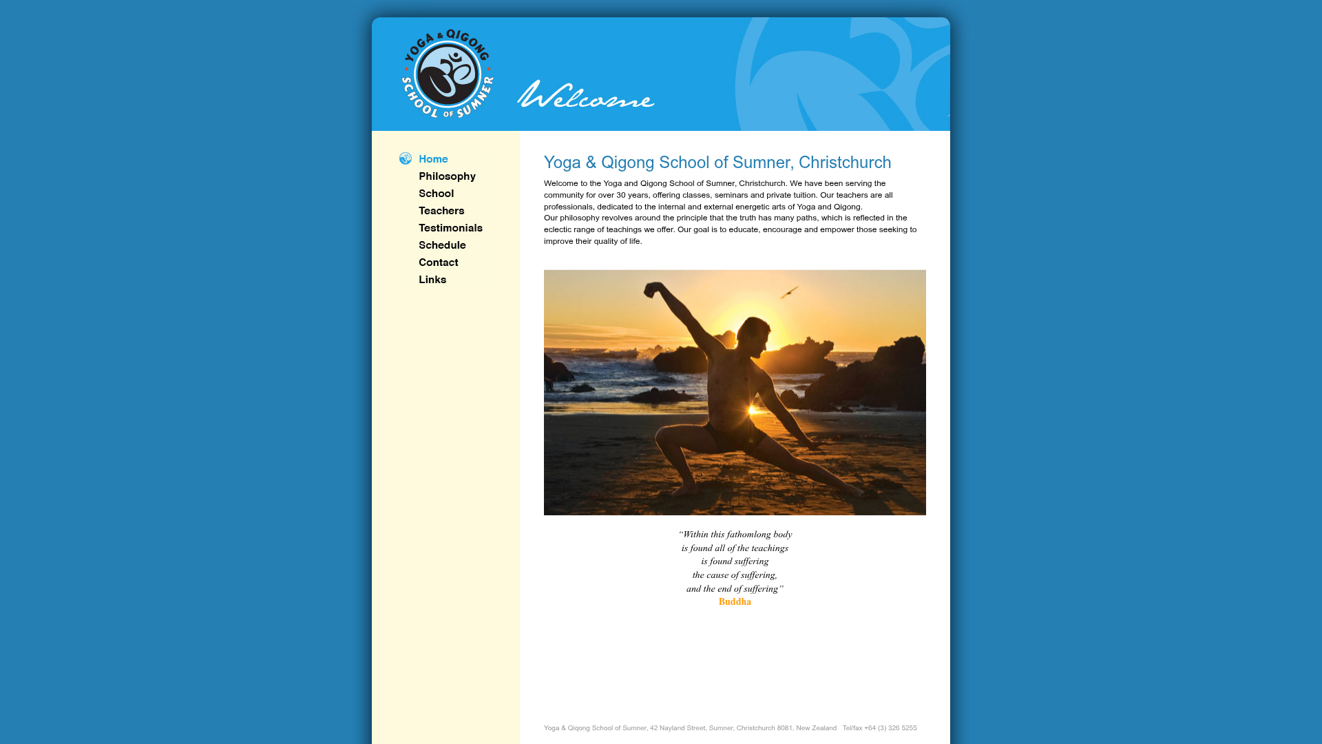 Website snapshot for Qigong & Yoga School