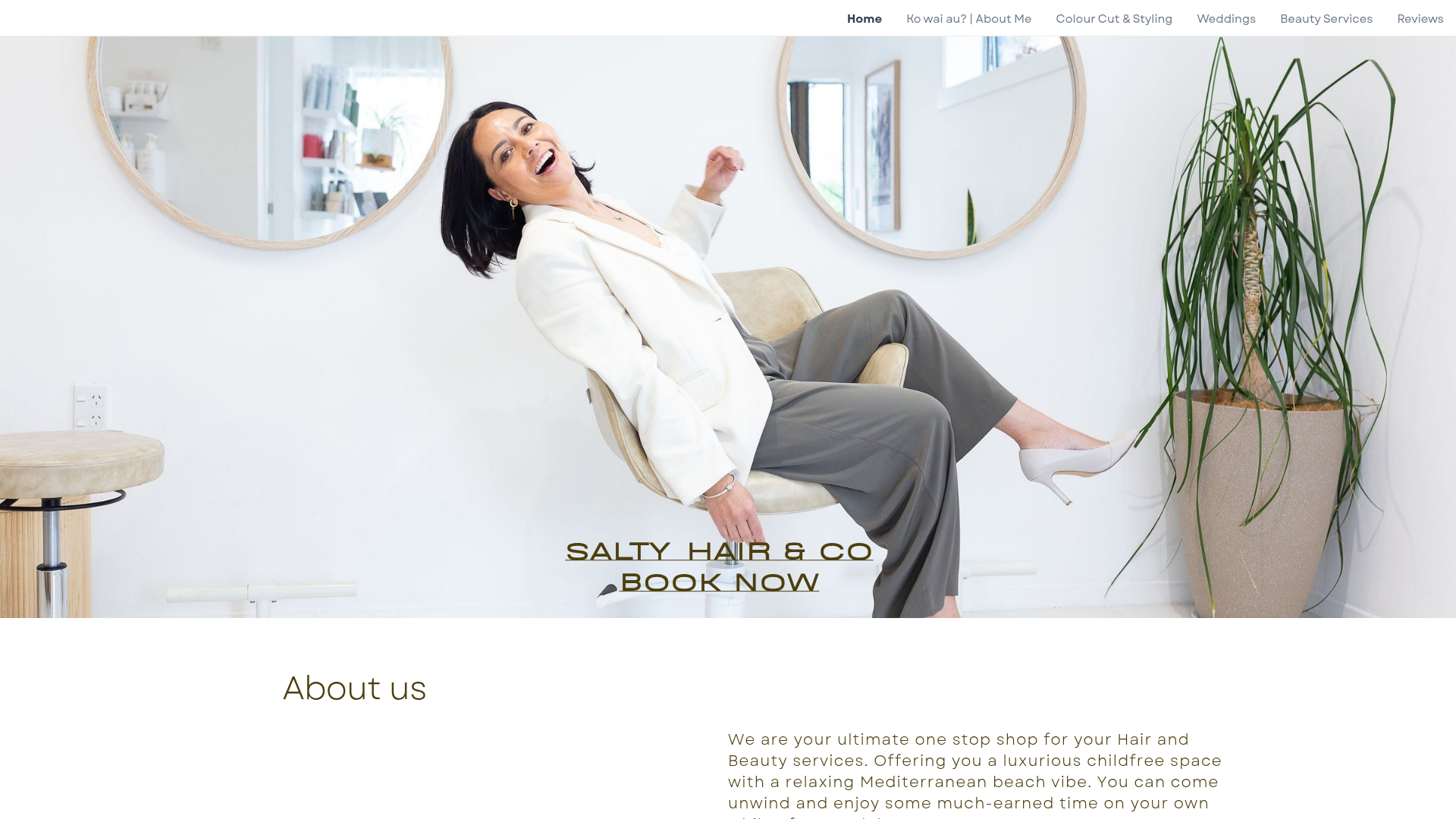 Website snapshot for Salty Hair & Co | Hairdresser New Brighton