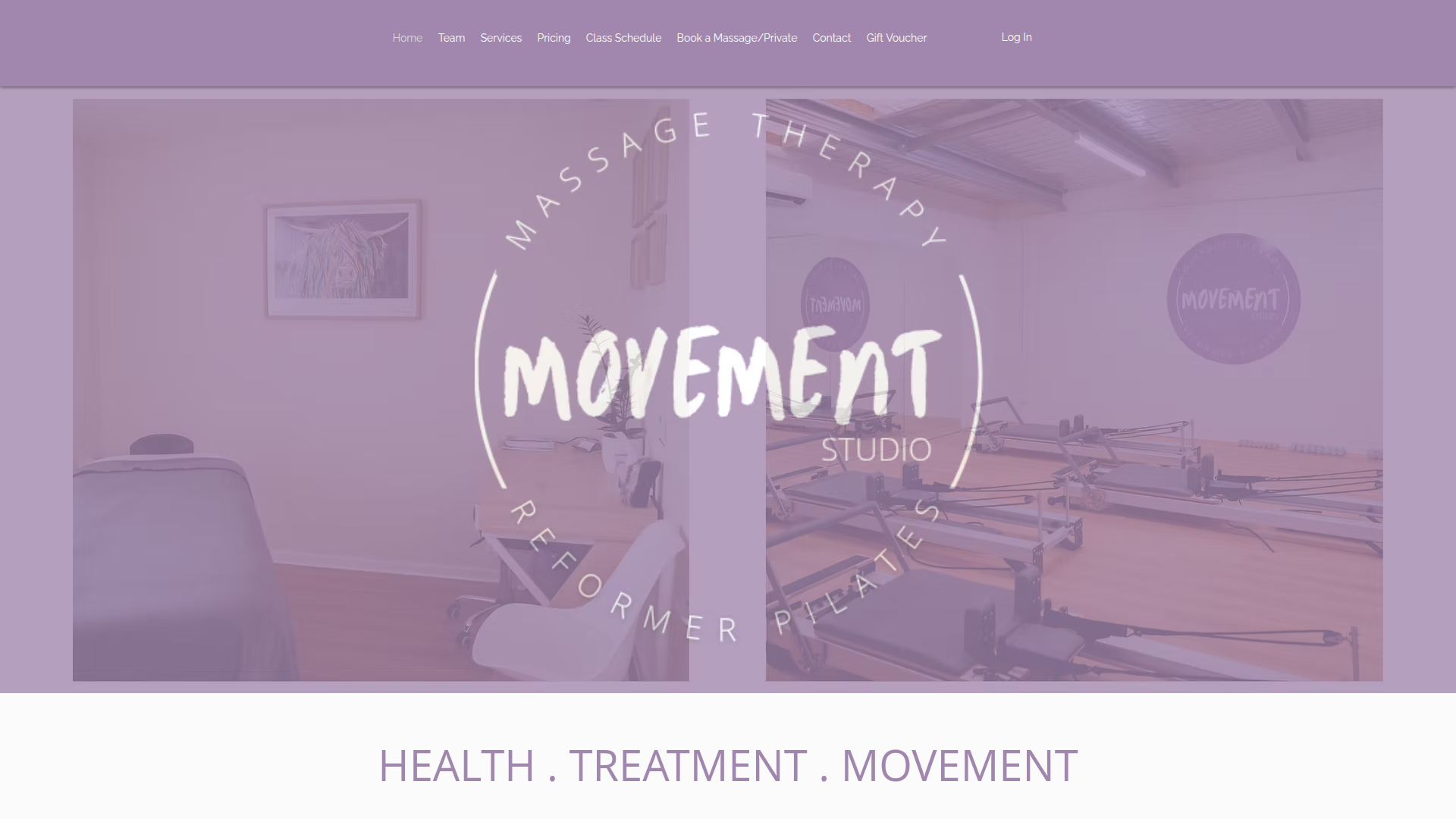 Website snapshot for Movement Studio