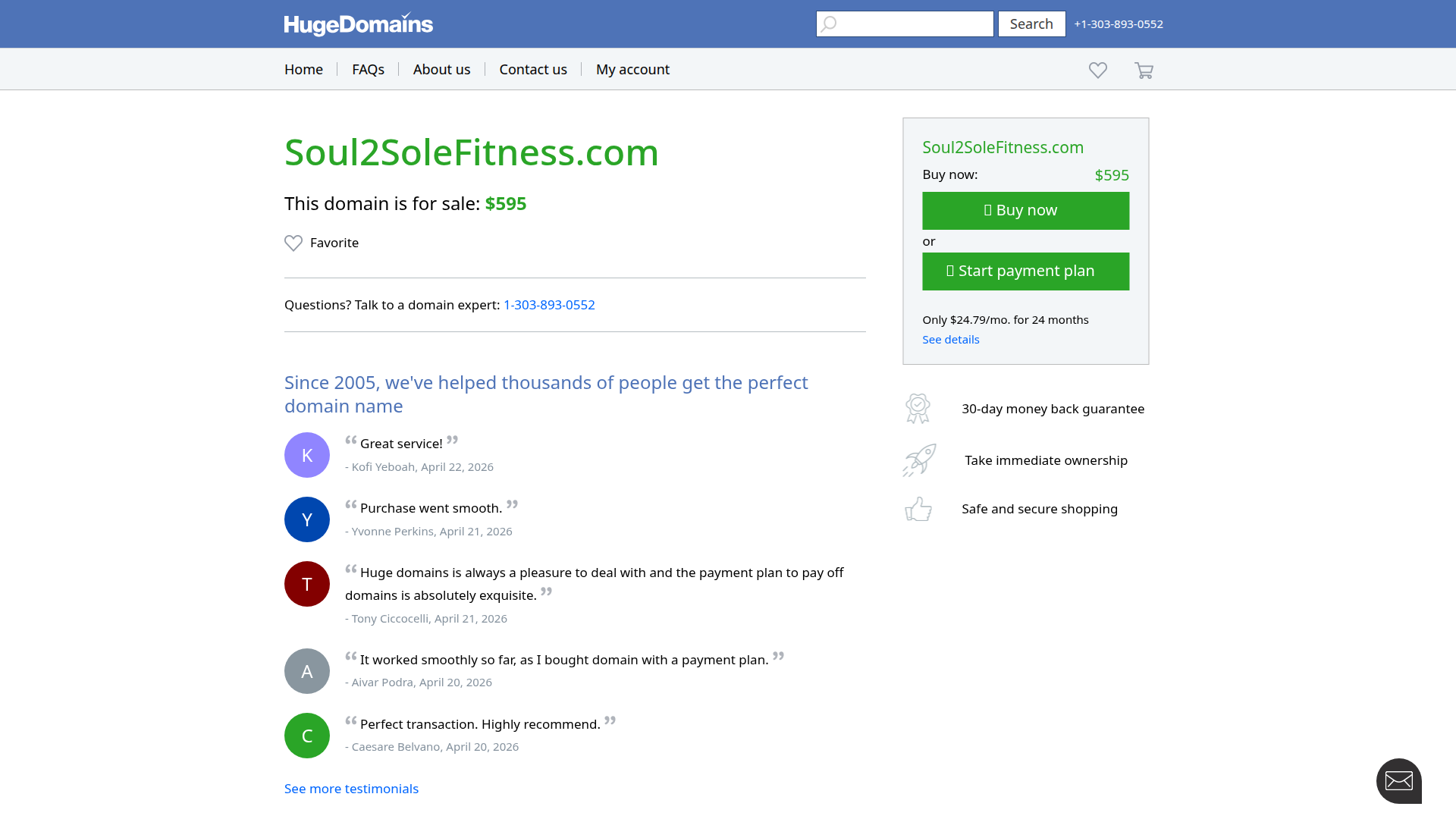 Website snapshot for Soul2Sole Fitness