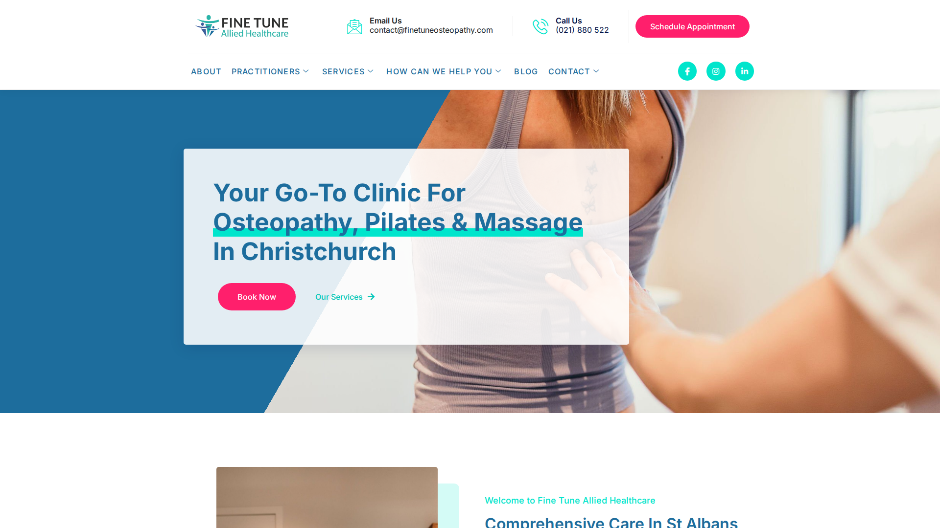 Website snapshot for Fine Tune Allied Healthcare