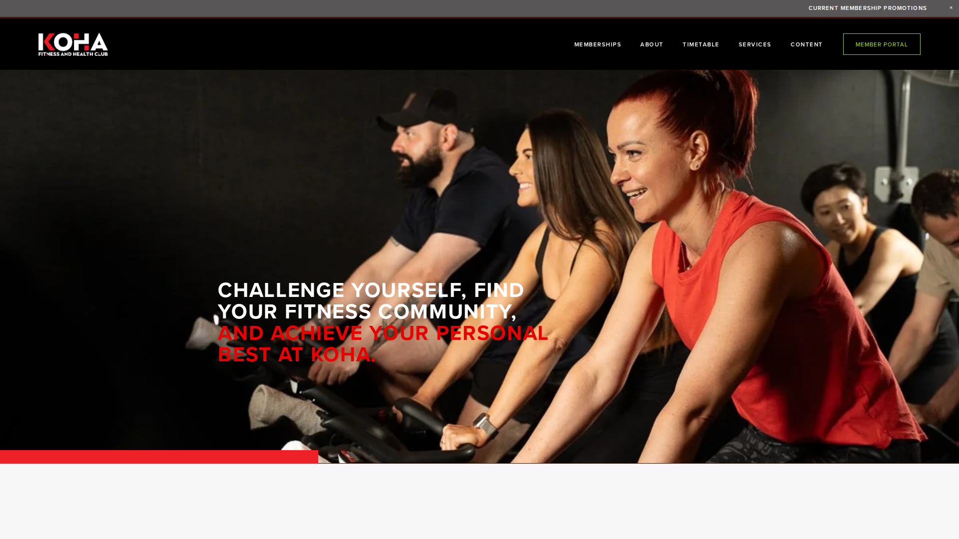 Website snapshot for Koha Fitness and Health Club