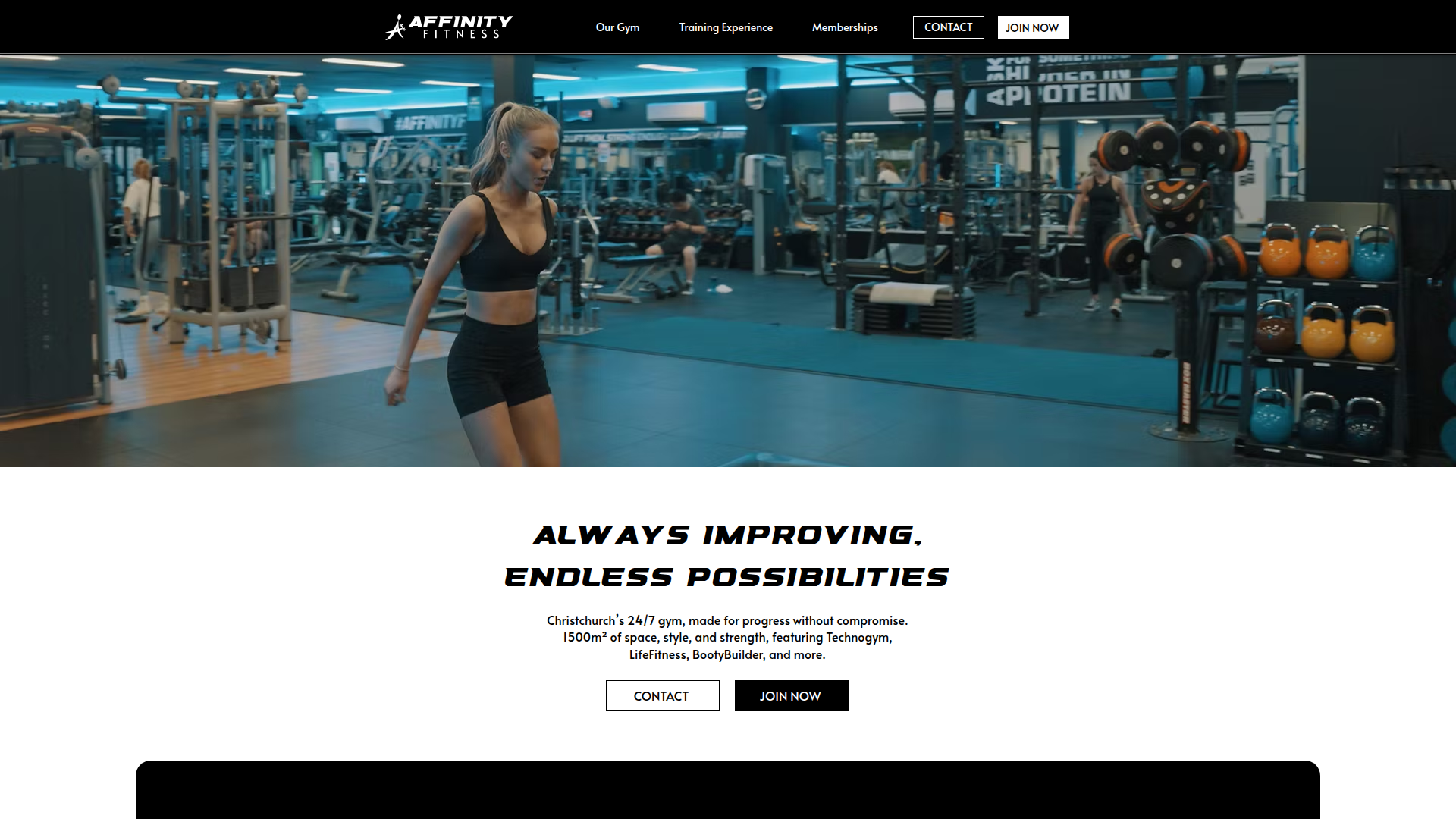 Website snapshot for Affinity Fitness