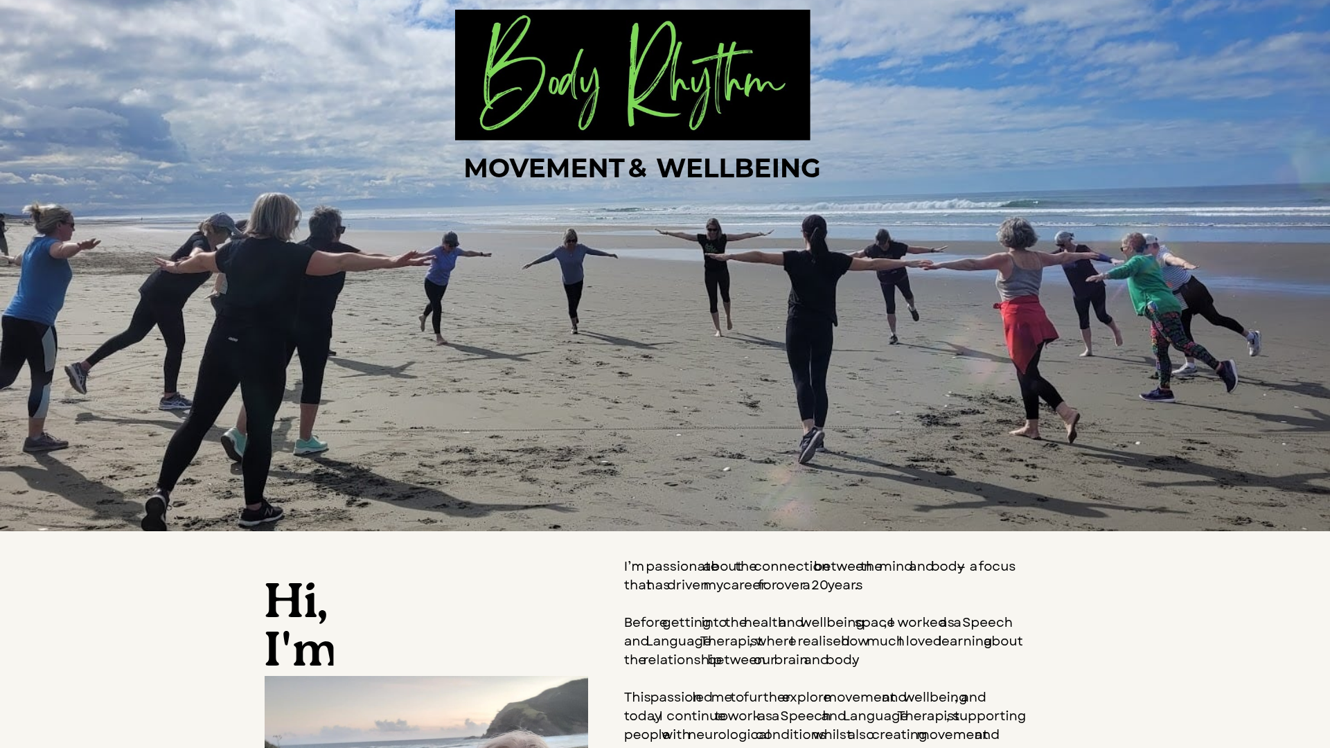 Website snapshot for Body Rhythm Studios