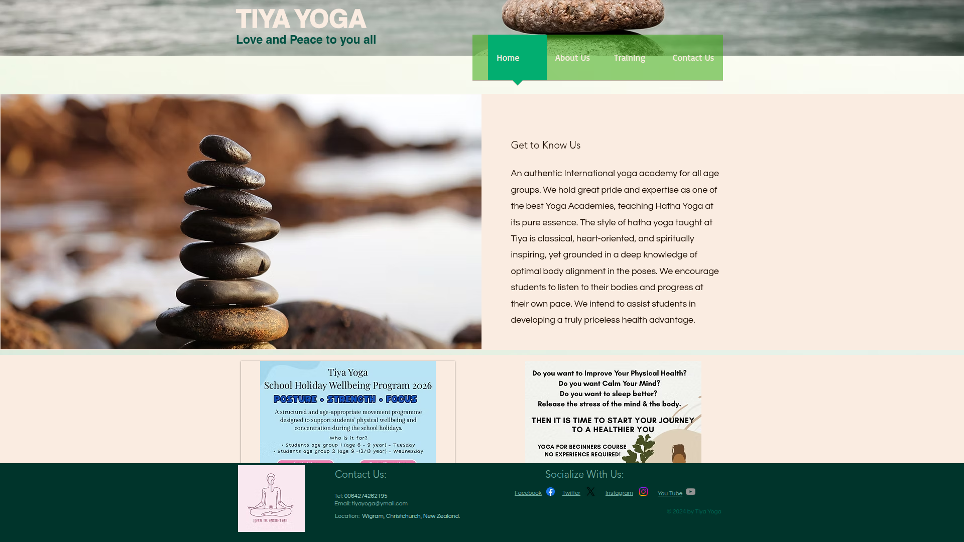 Website snapshot for Tiya Yoga