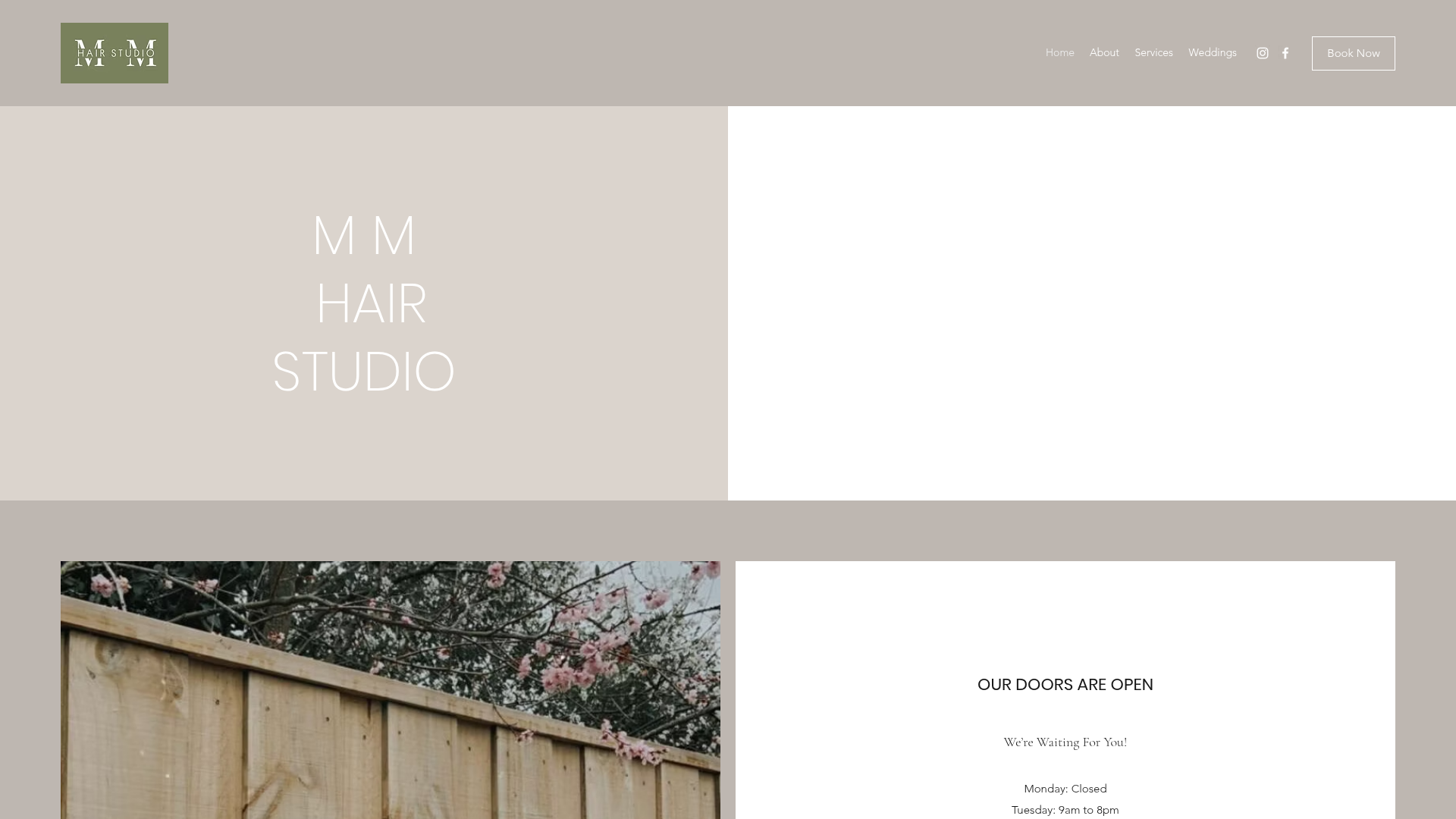 Website snapshot for M M Hair Studio