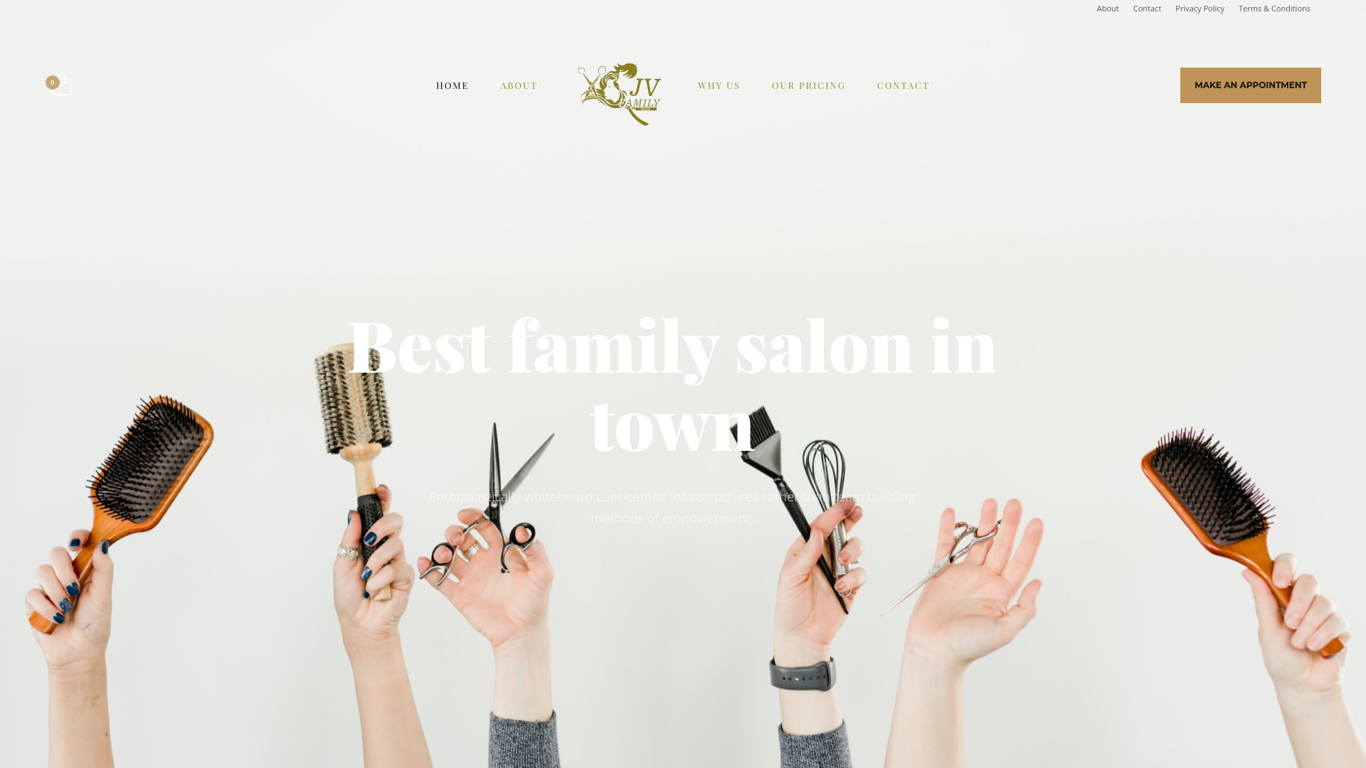 Website snapshot for JV Family Salon