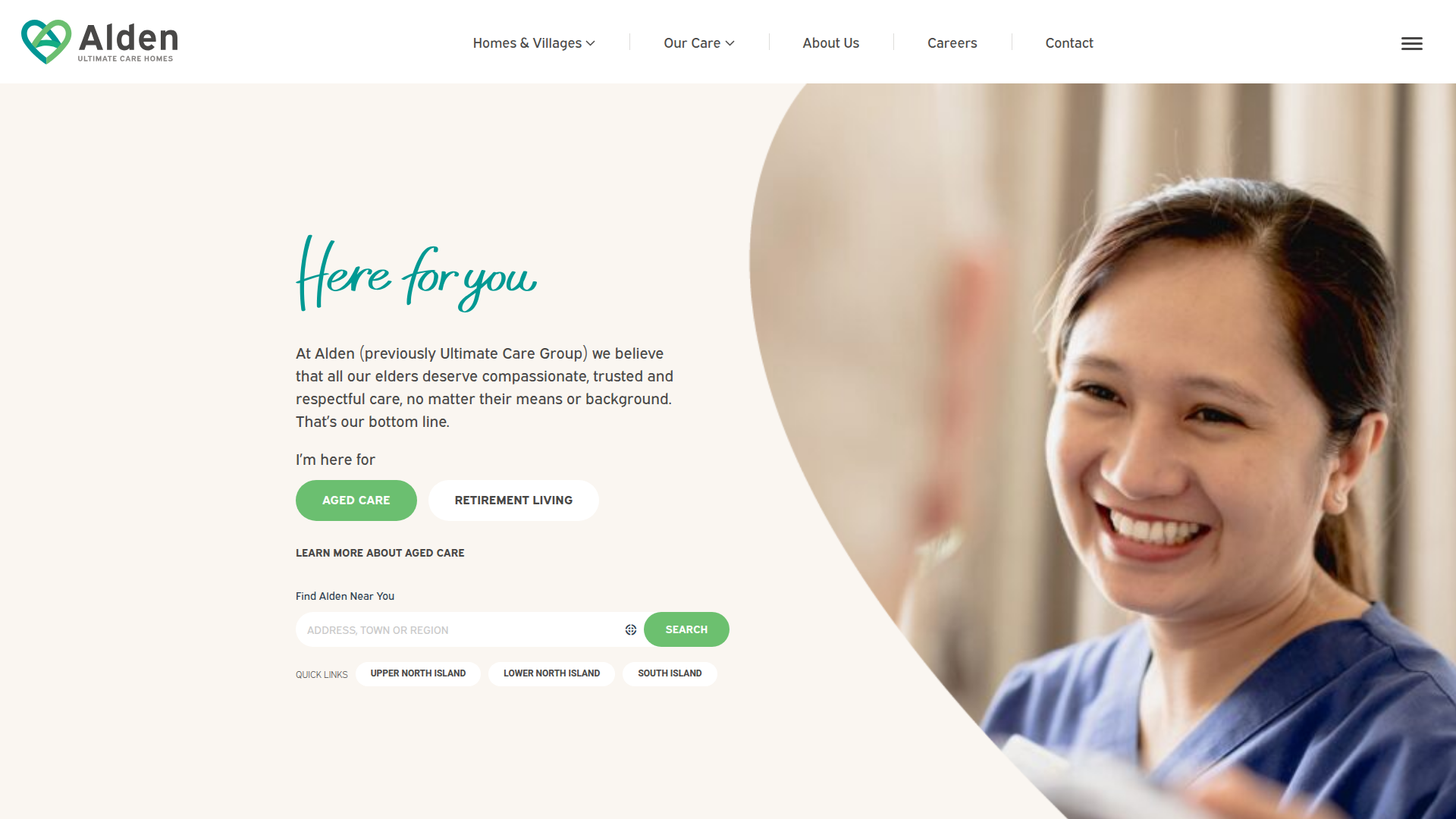 Website snapshot for Bishop Selwyn - Alden Ultimate Care Home & Village