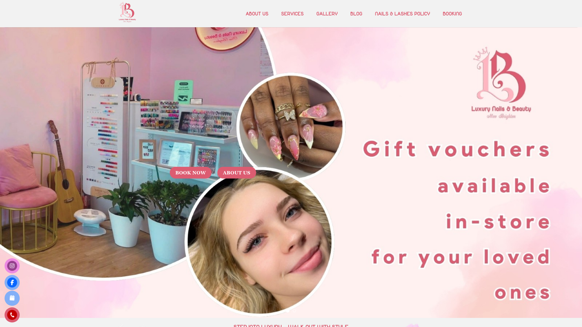 Website snapshot for Luxury Nails & Beauty