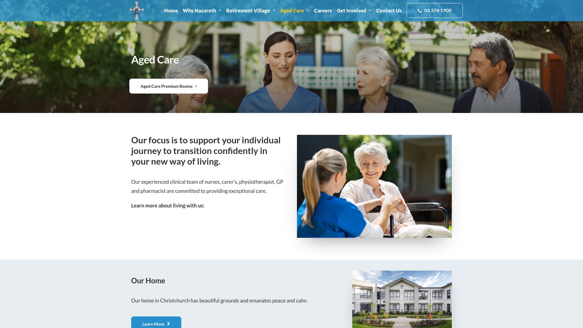 Website snapshot for Nazareth Community Of Care - Nazareth House