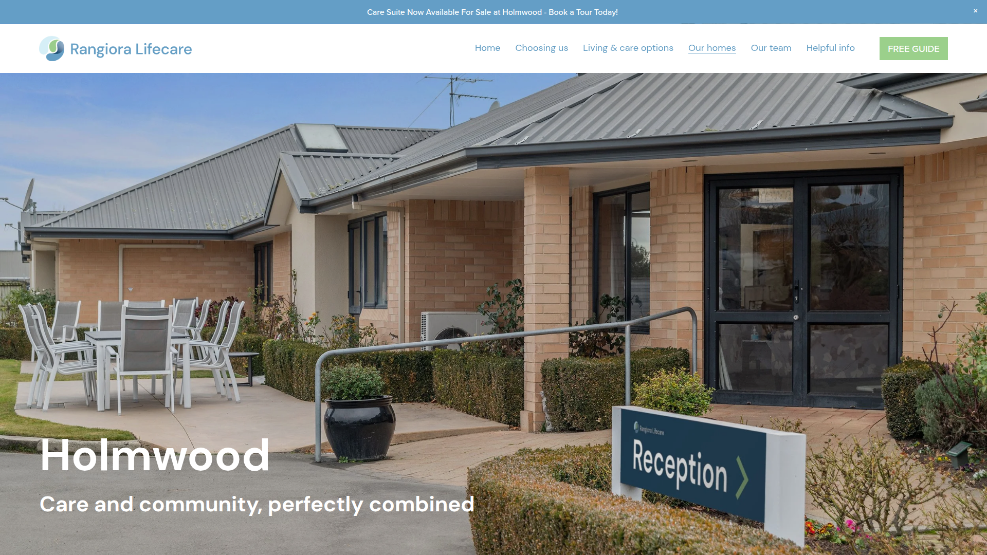 Website snapshot for Holmwood - Rangiora Lifecare