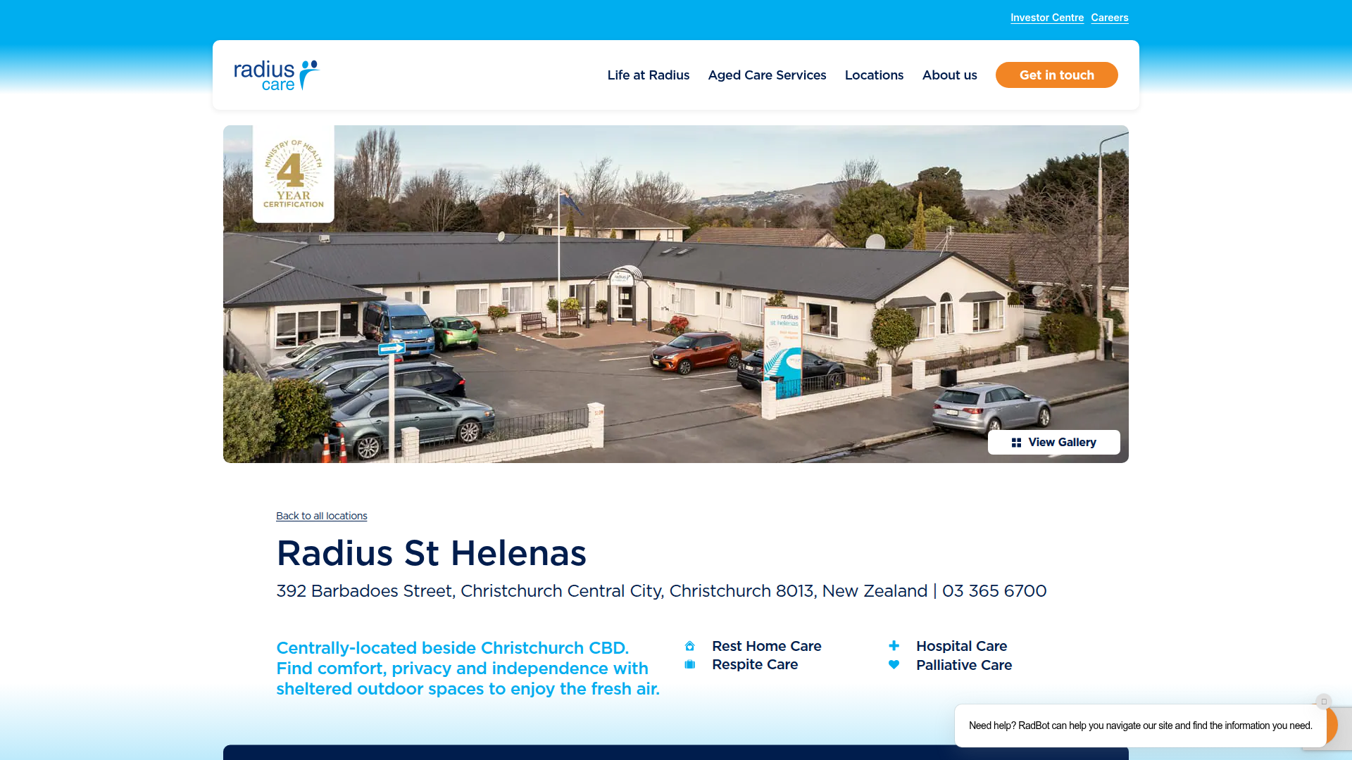 Website snapshot for Radius St Helenas