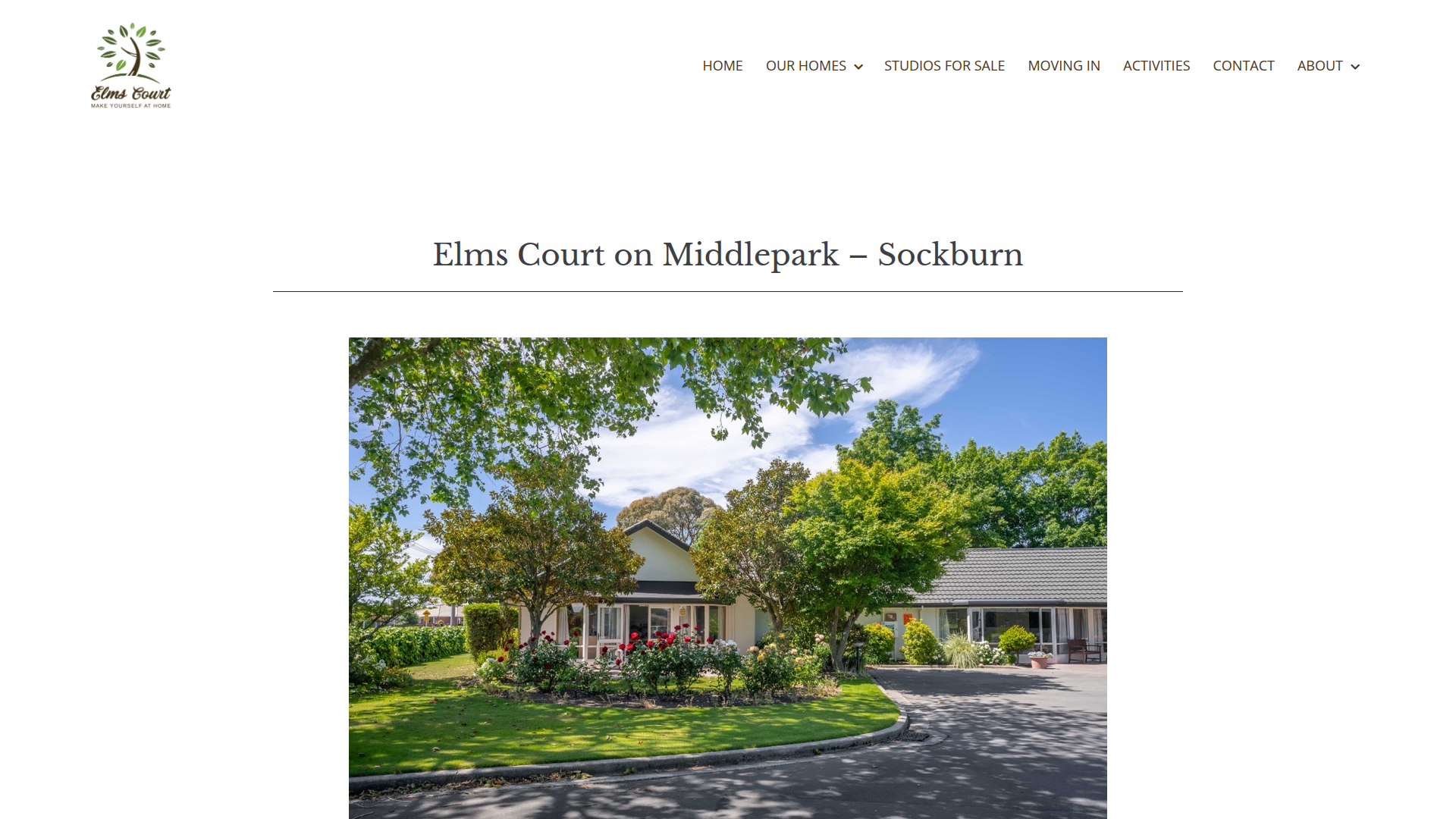 Website snapshot for Elms Court Middlepark