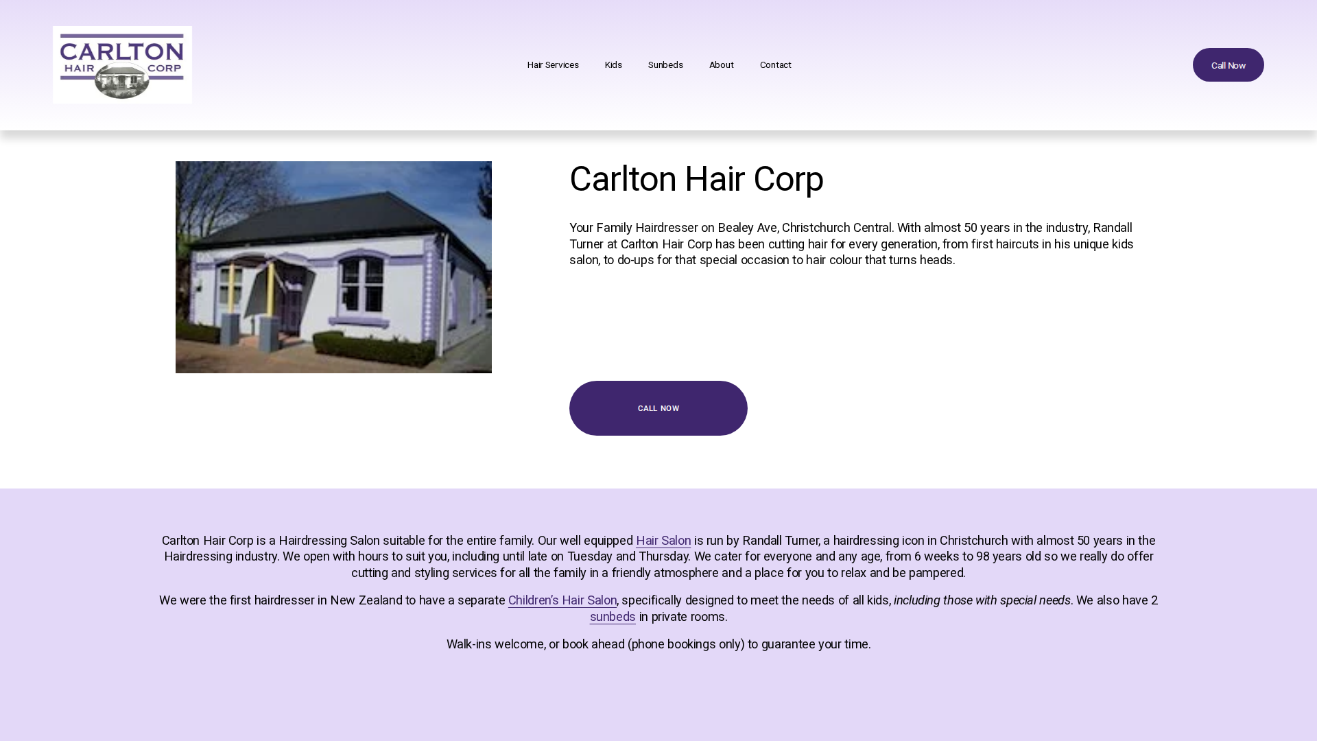 Website snapshot for Carlton Hair Corporation