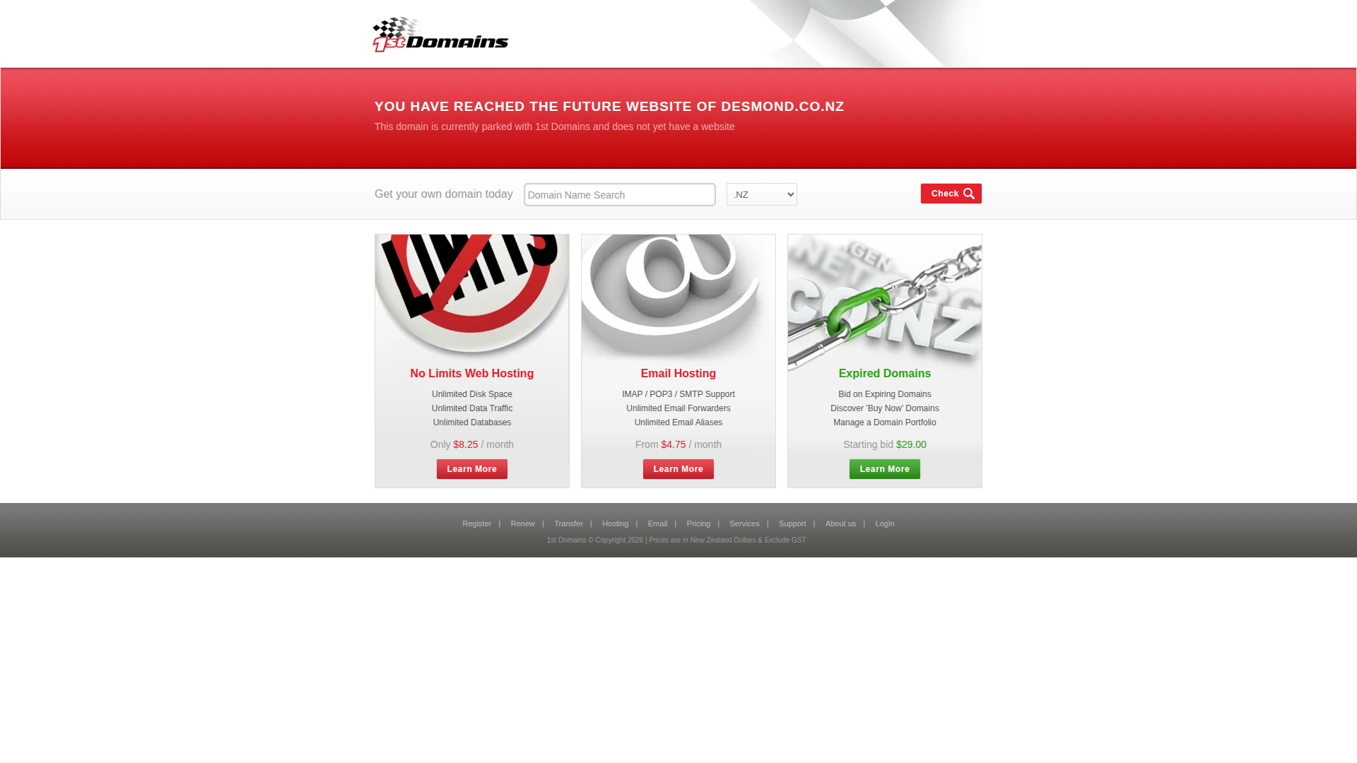 Website snapshot for Desmond Salon