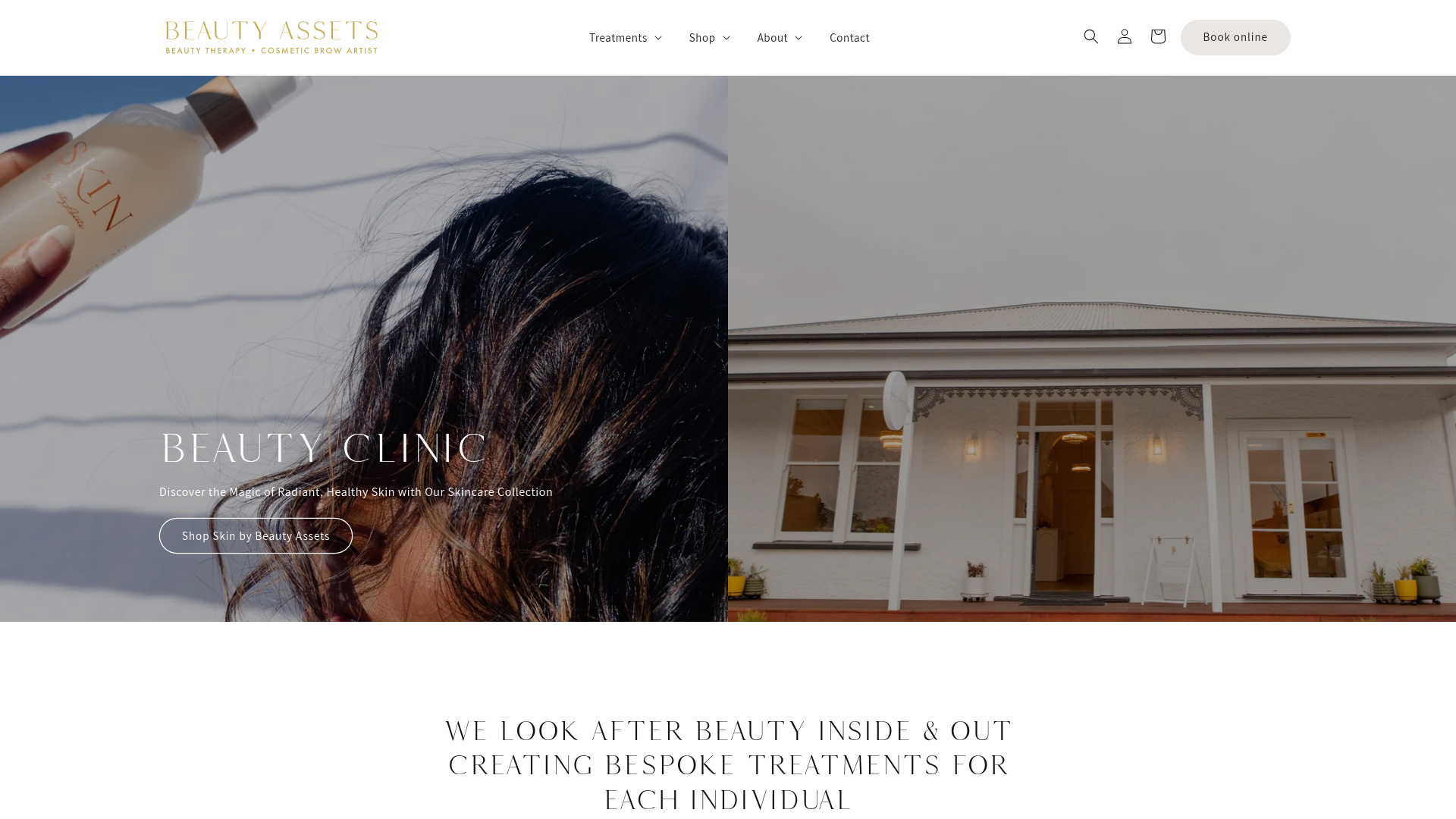 Website snapshot for Beauty Assets