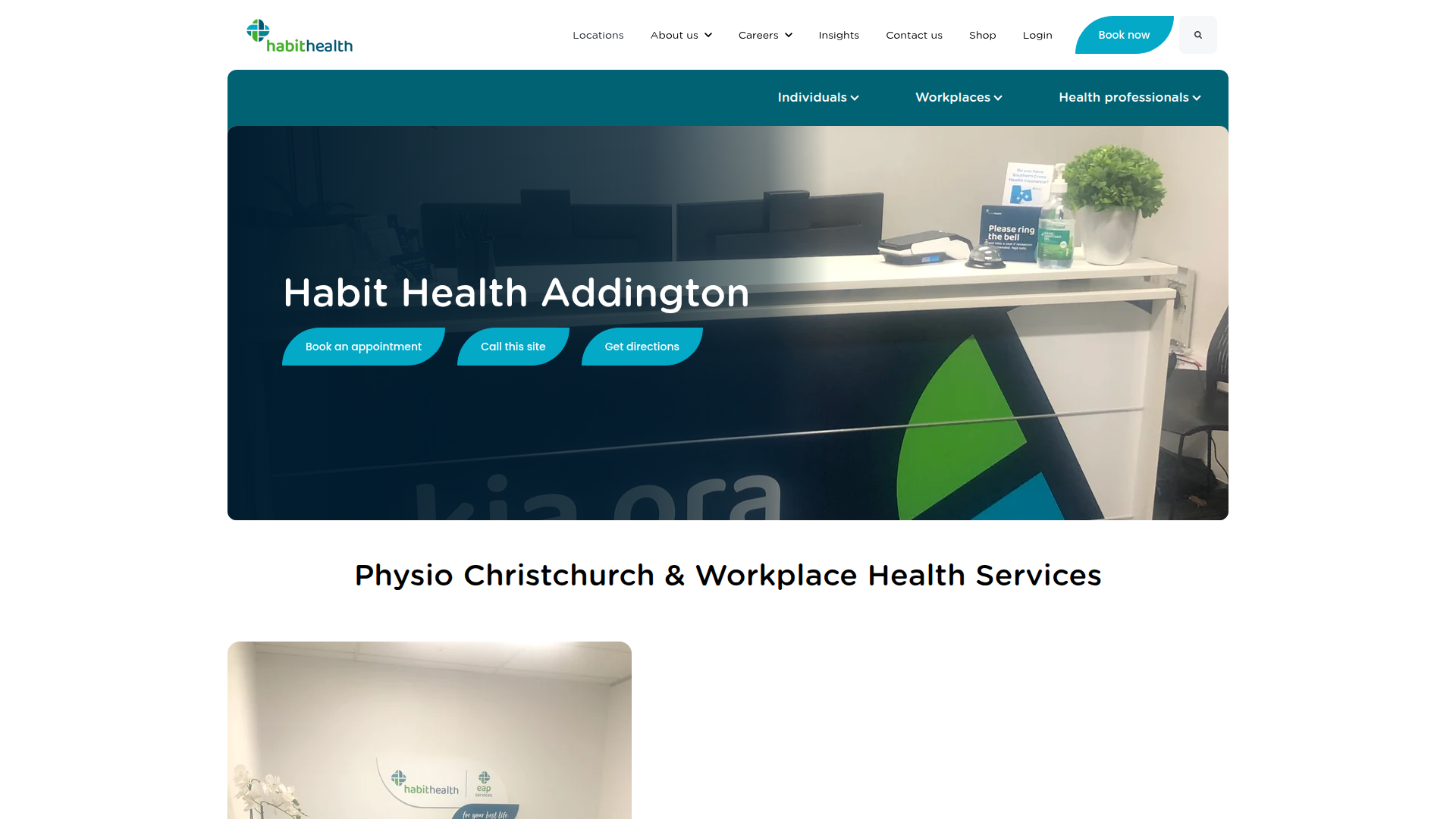 Website snapshot for Habit Health Addington