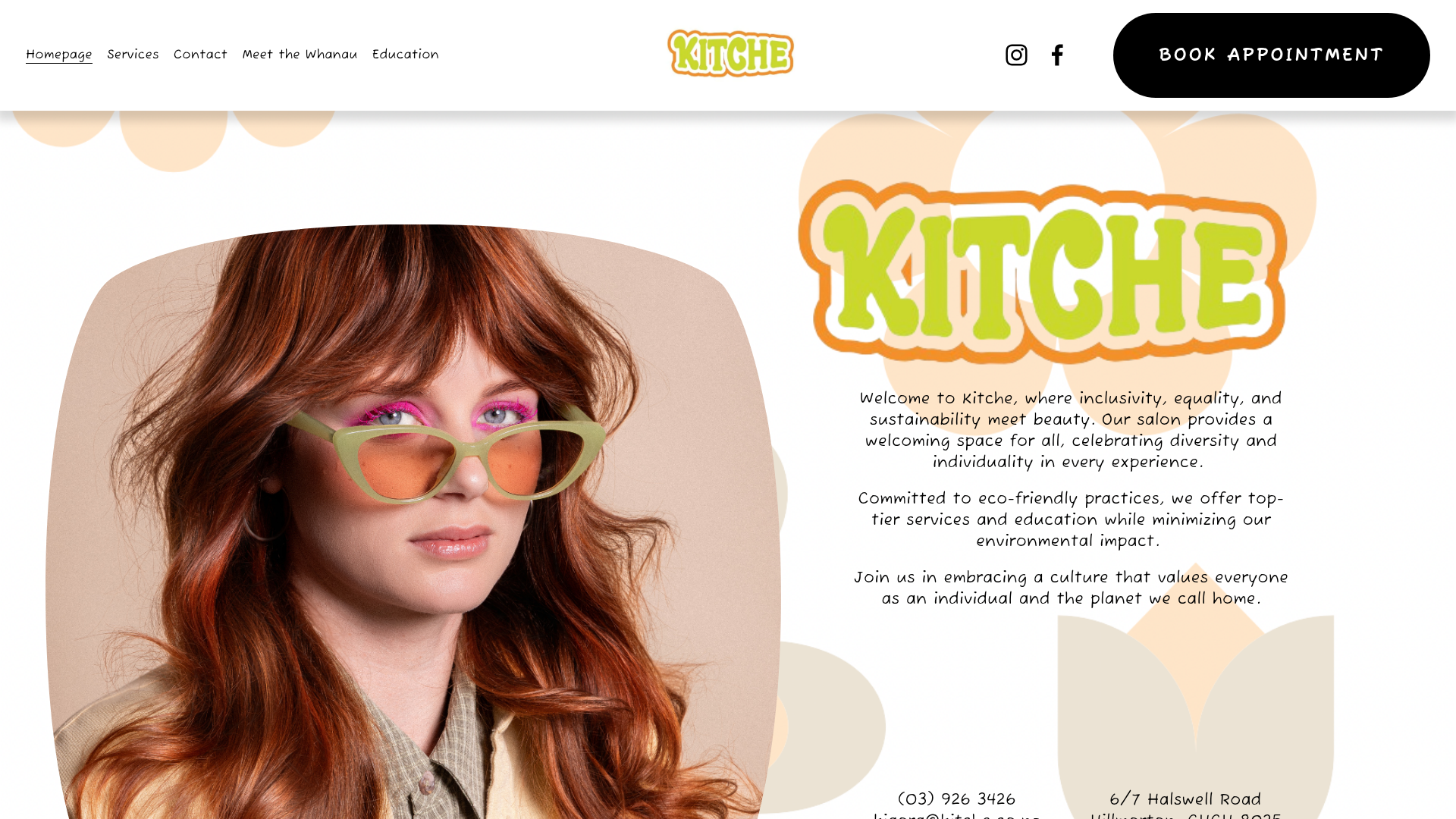 Website snapshot for Kitche Hair