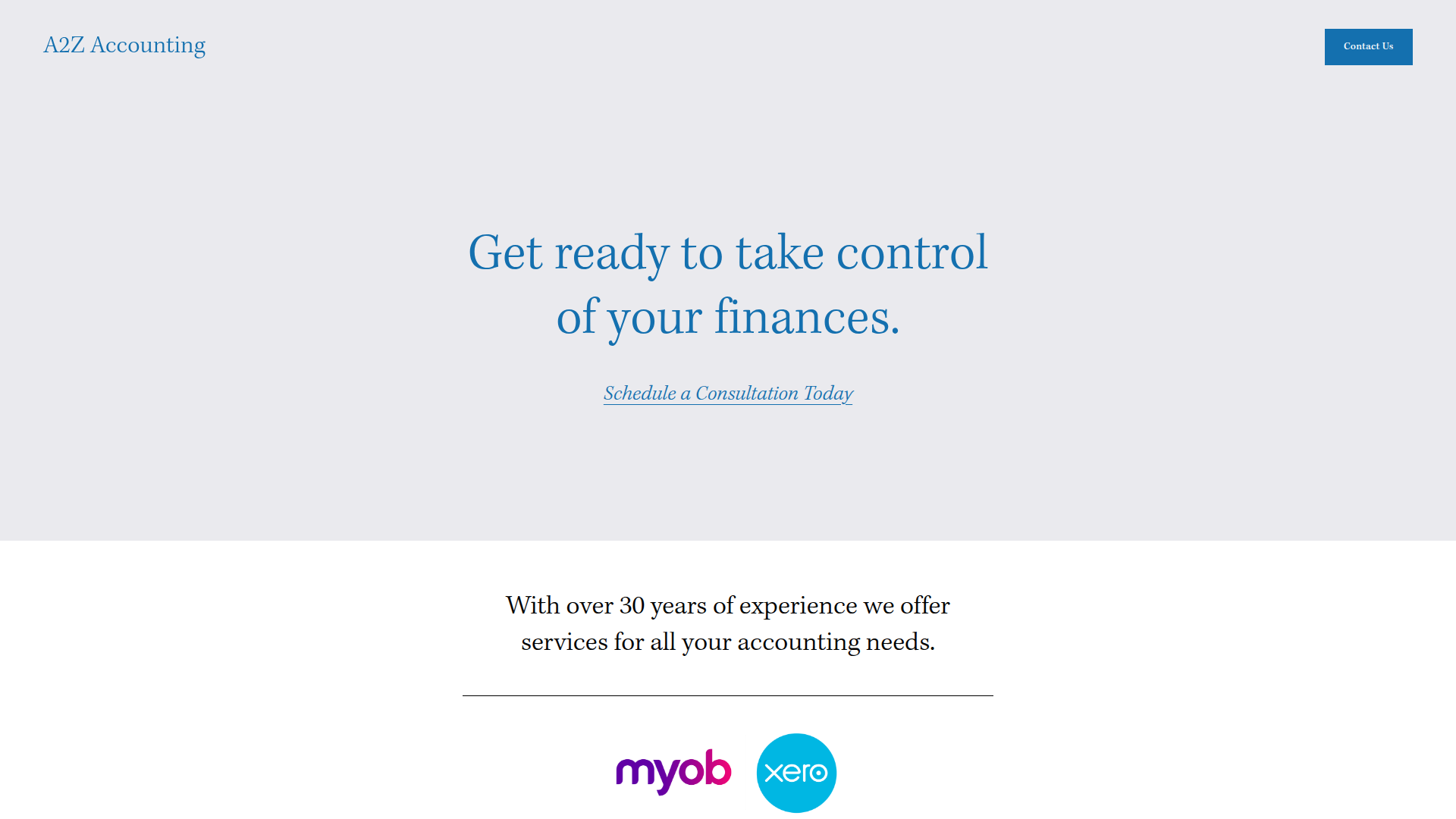 Website snapshot for A2Z Accounting