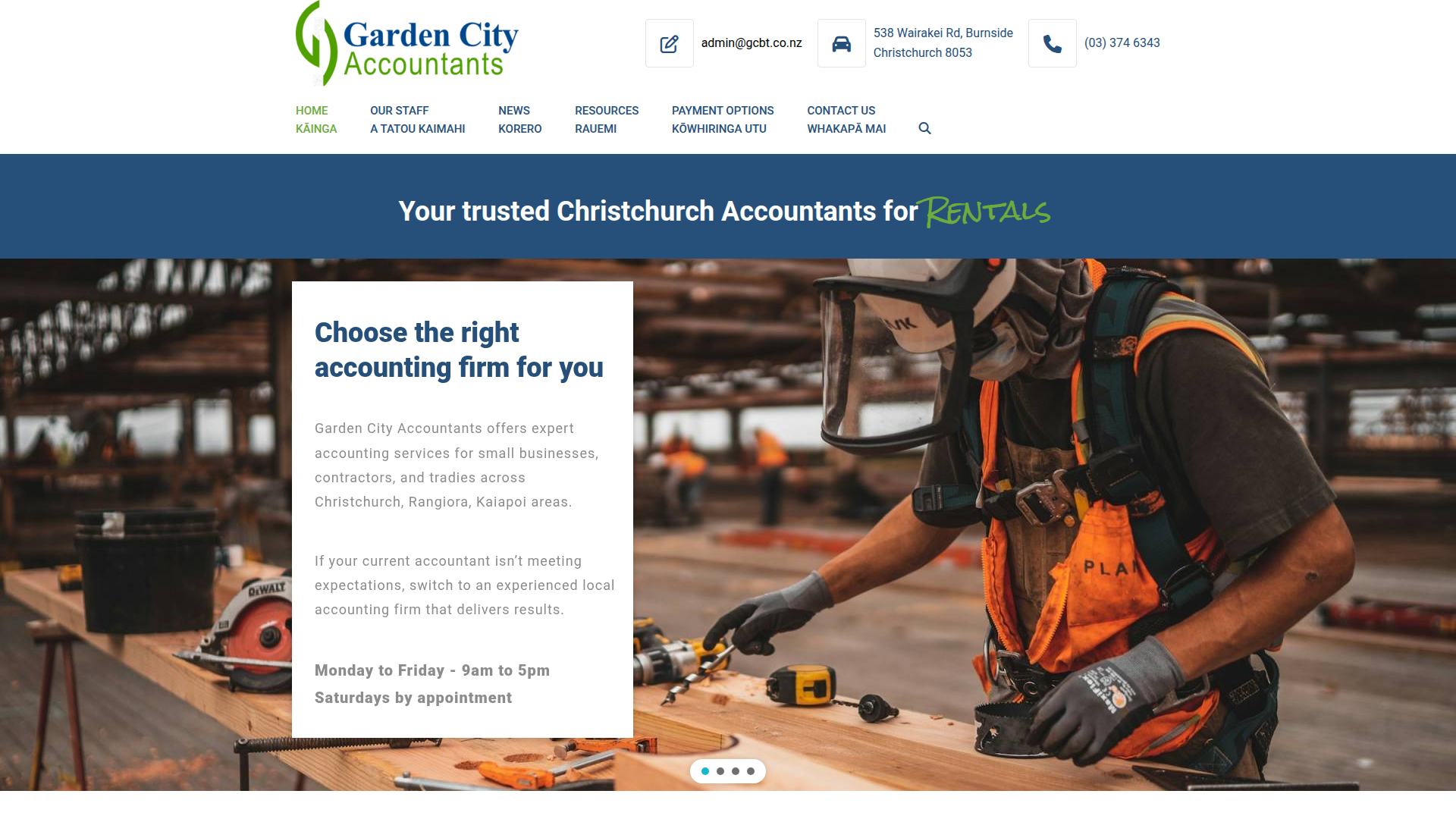 Website snapshot for Garden City Accountants