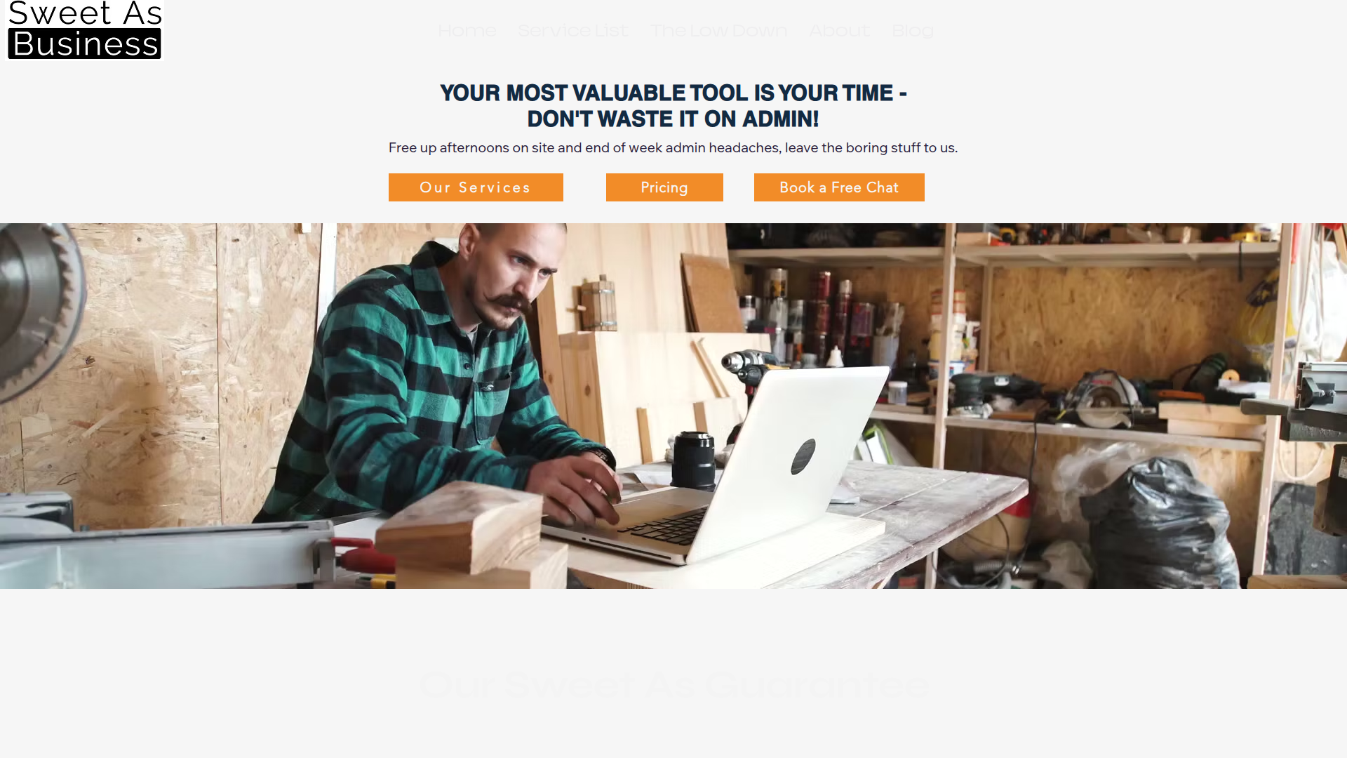 Website snapshot for Sweet As Business