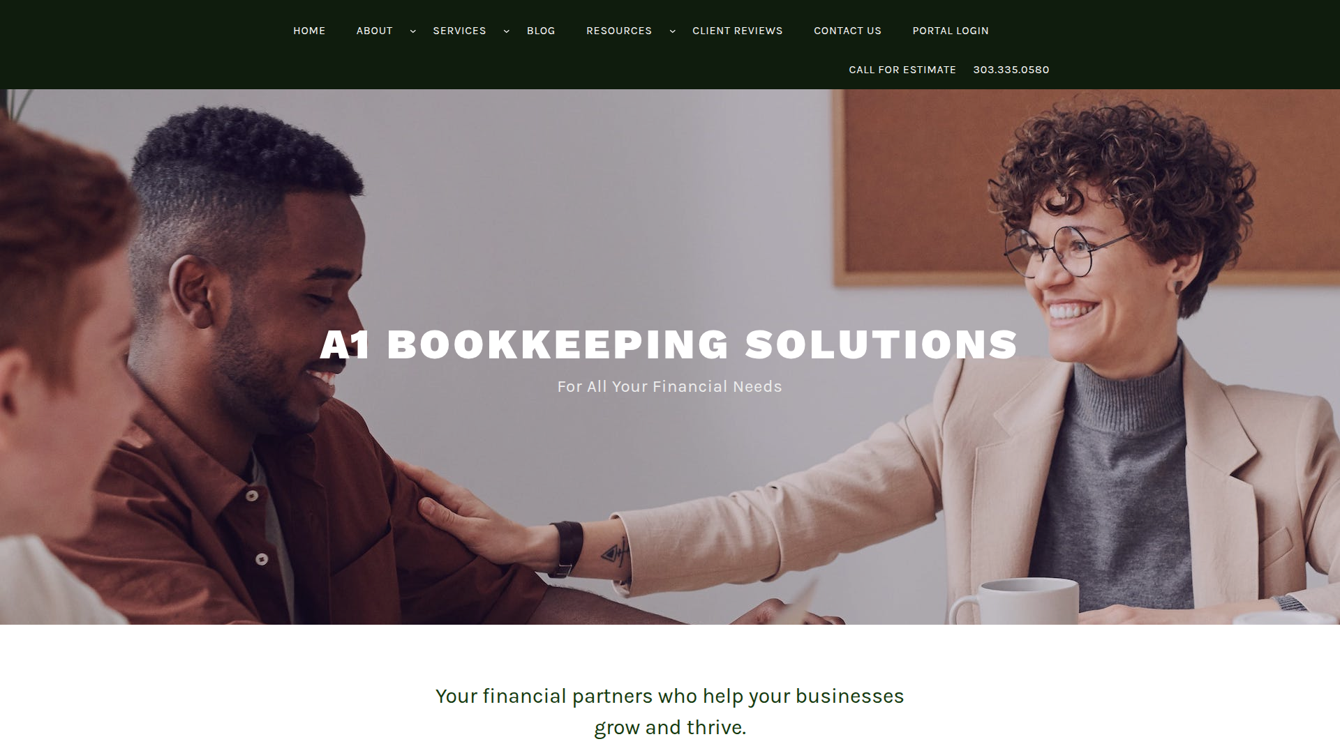Website snapshot for A1 Bookkeeping Services