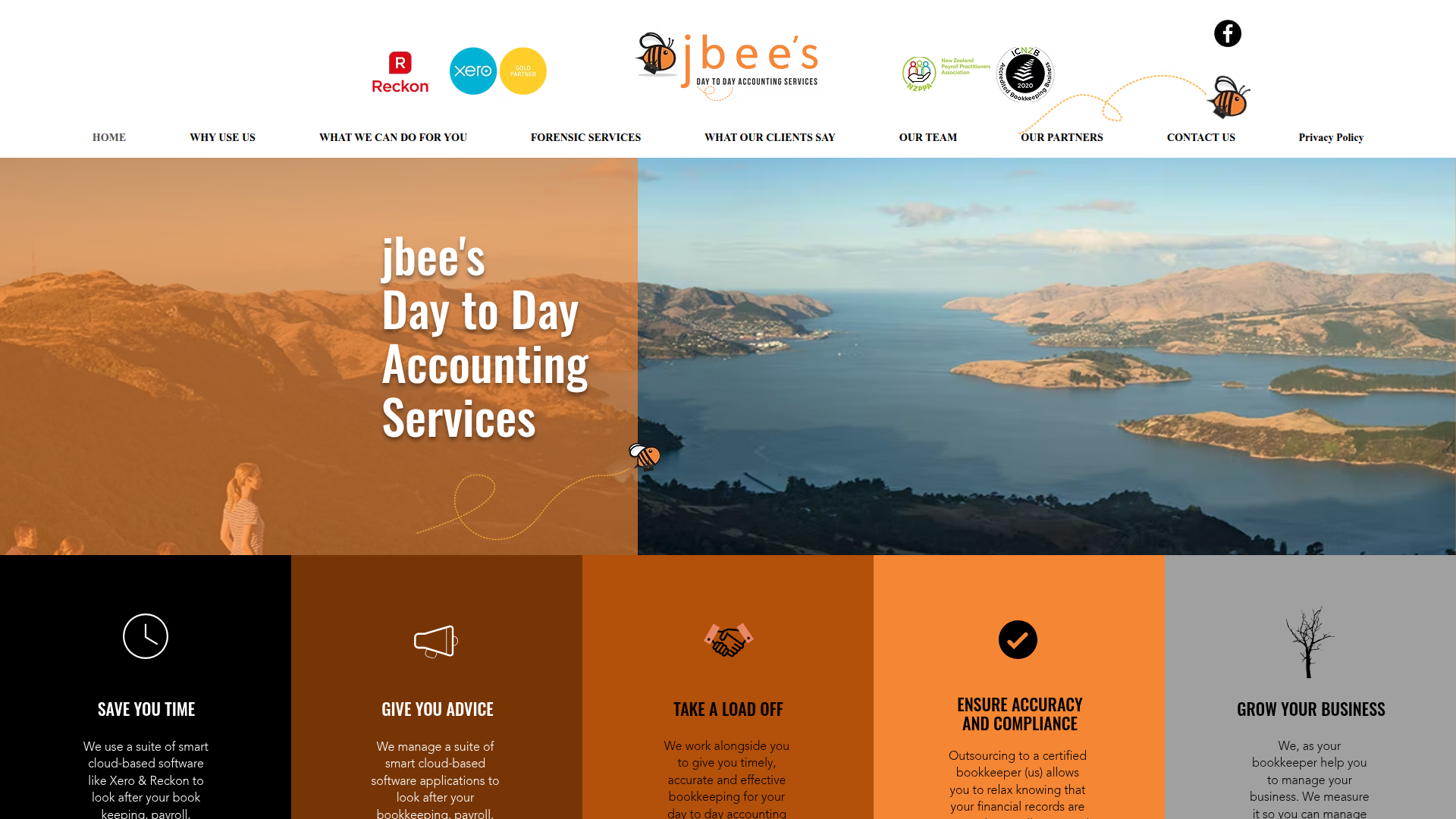 Website snapshot for Jbee's Day to Day Accounting Services