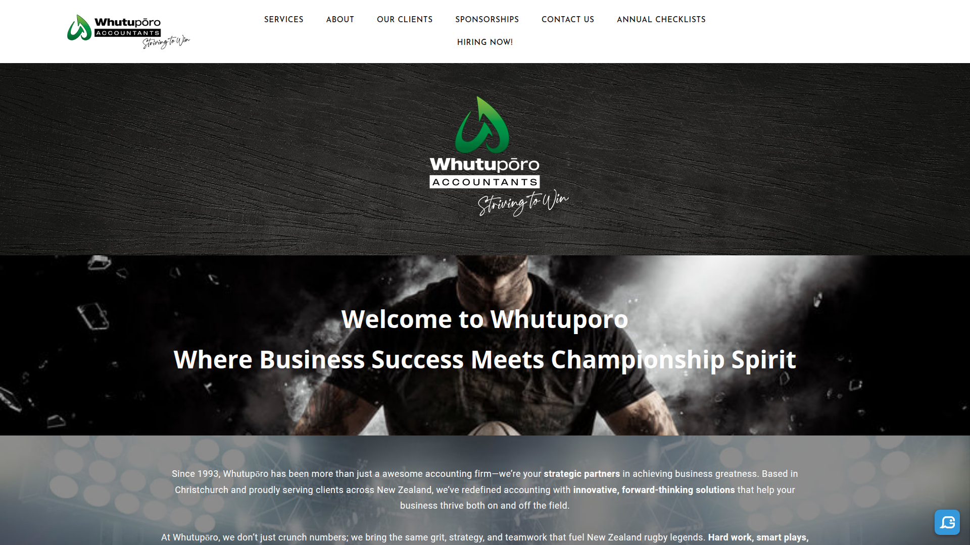 Website snapshot for Whutuporo - Chartered Accountants