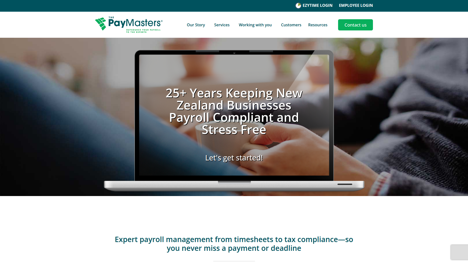 Website snapshot for The Paymasters Limited
