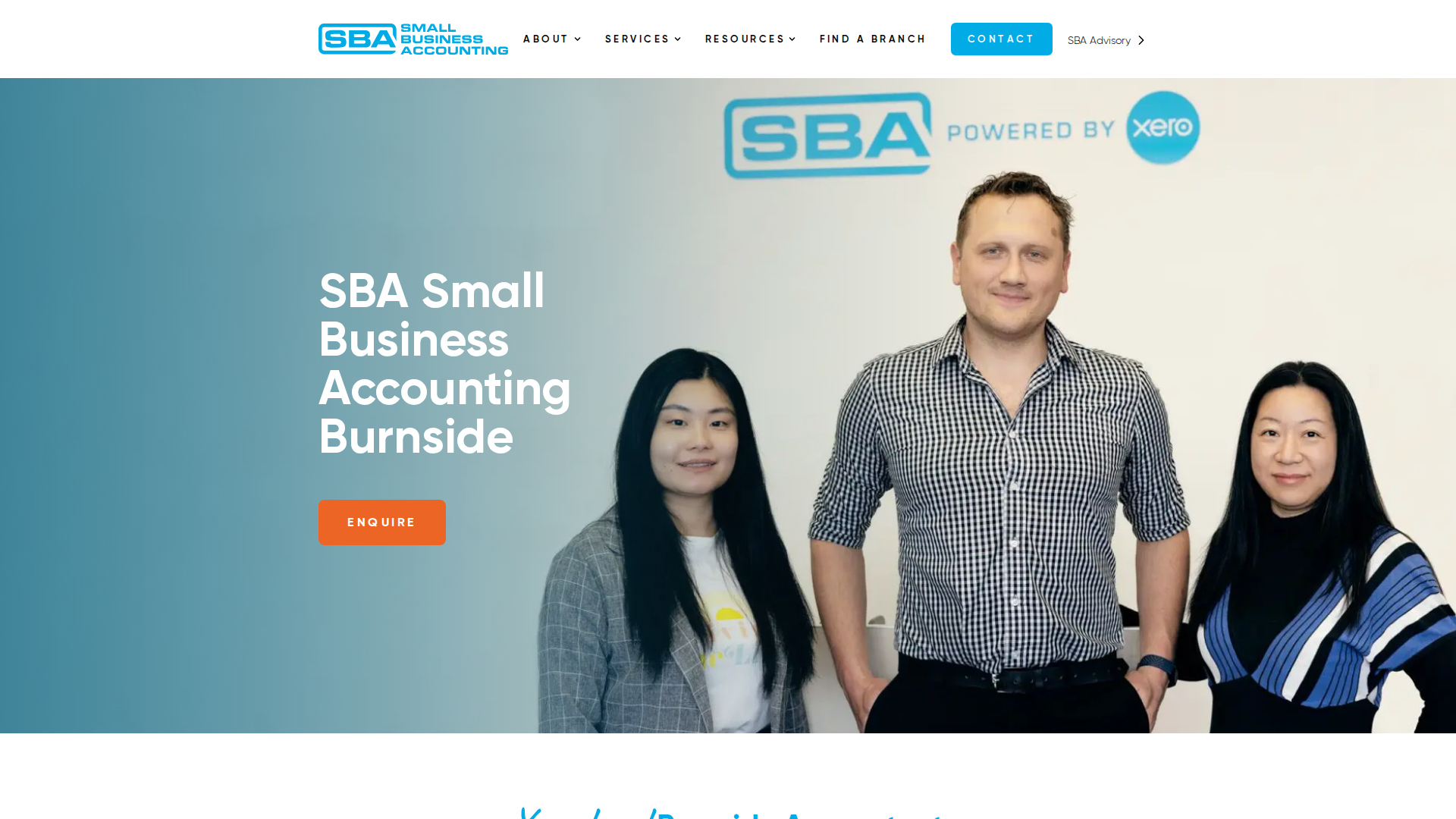 Website snapshot for SBA Small Business Accounting Burnside