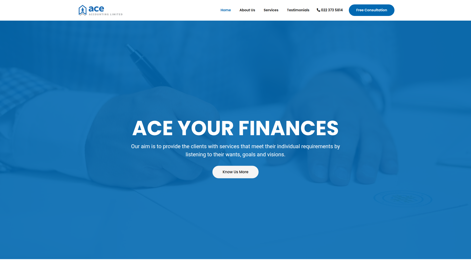 Website snapshot for Ace Accounting Limited