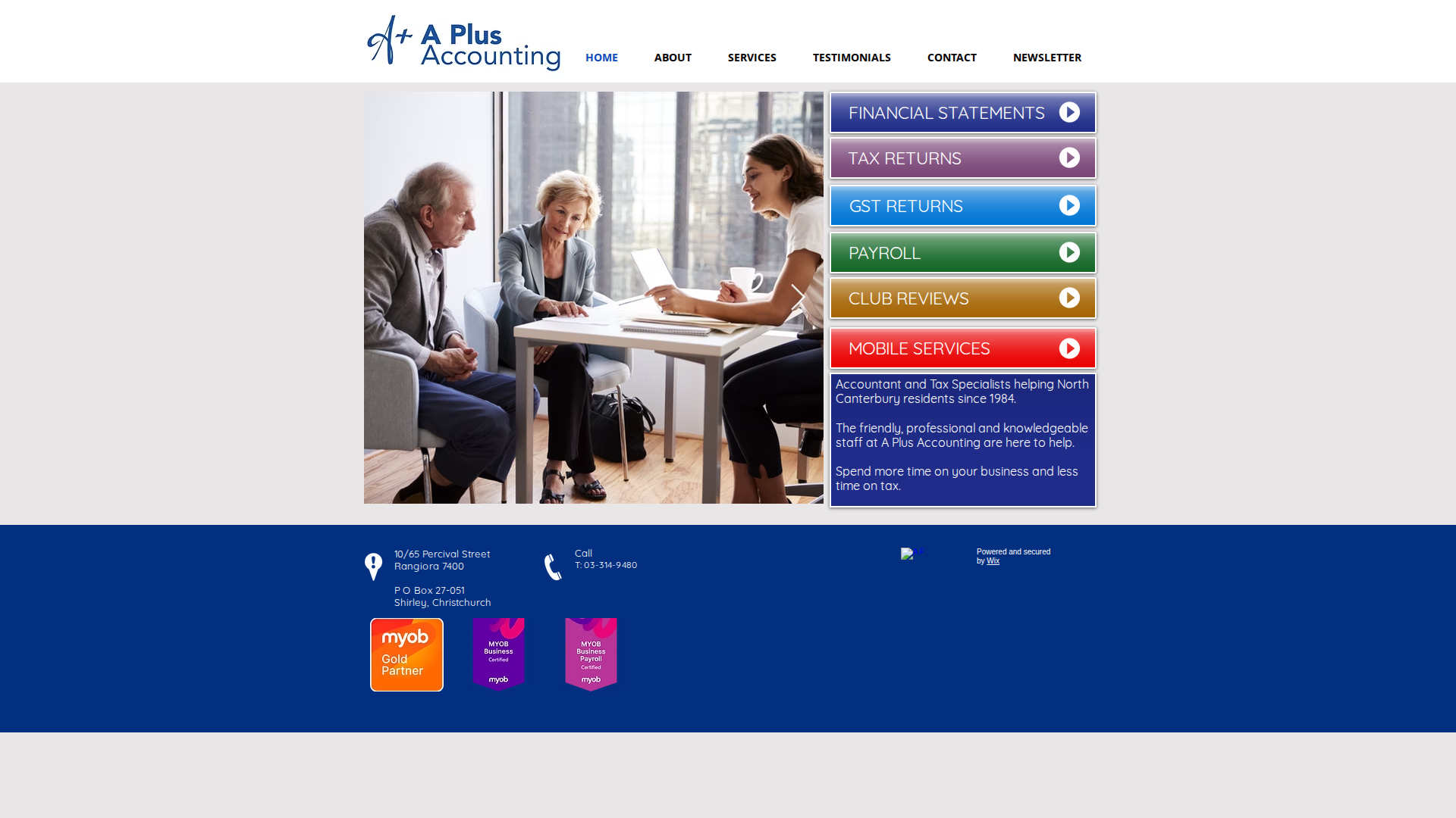 Website snapshot for A Plus Accounting