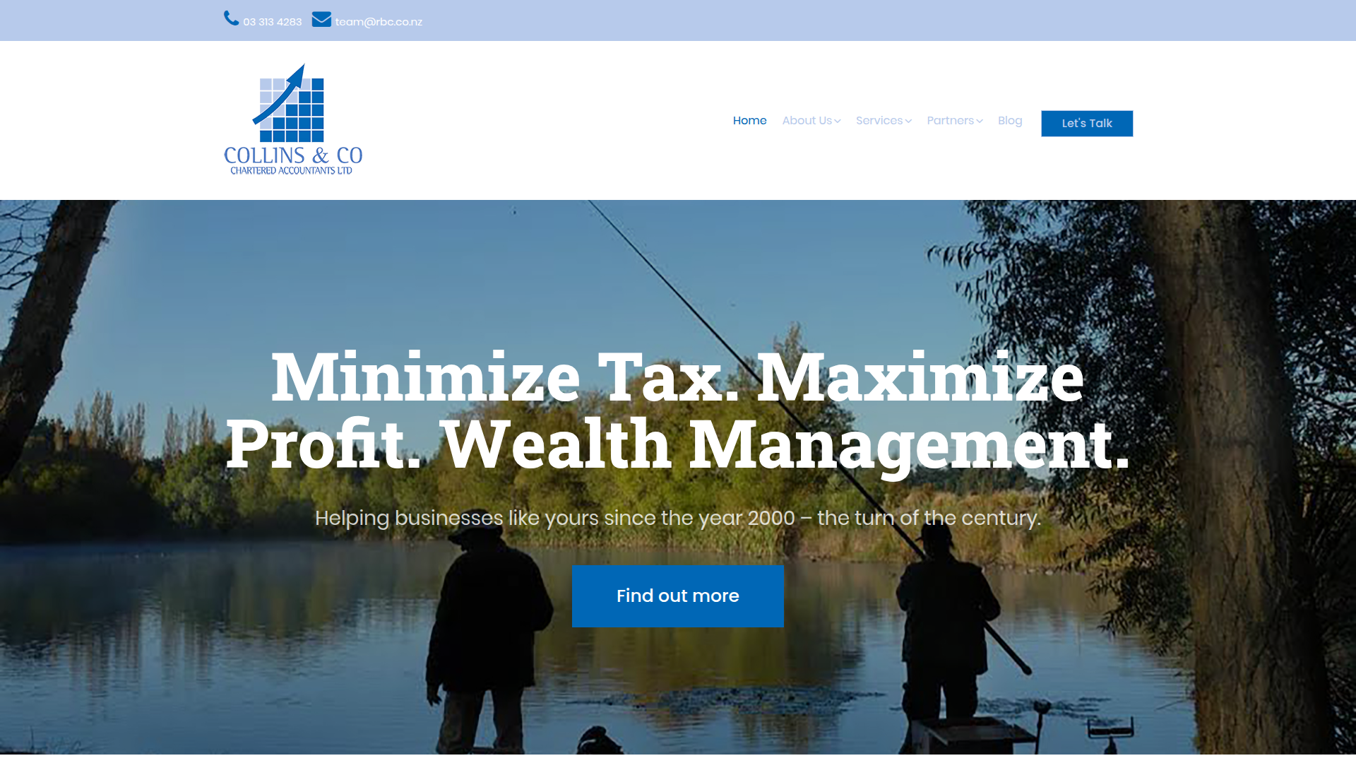 Website snapshot for Collins & Co - Chartered Accountants Ltd