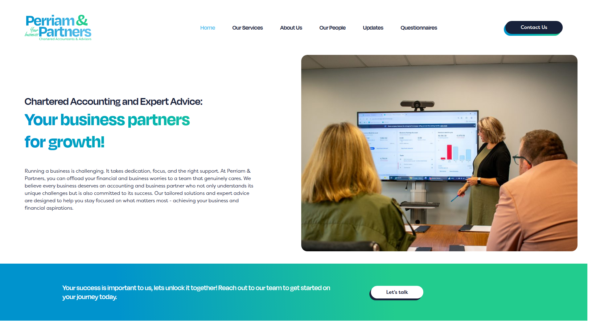 Website snapshot for Perriam & Partners