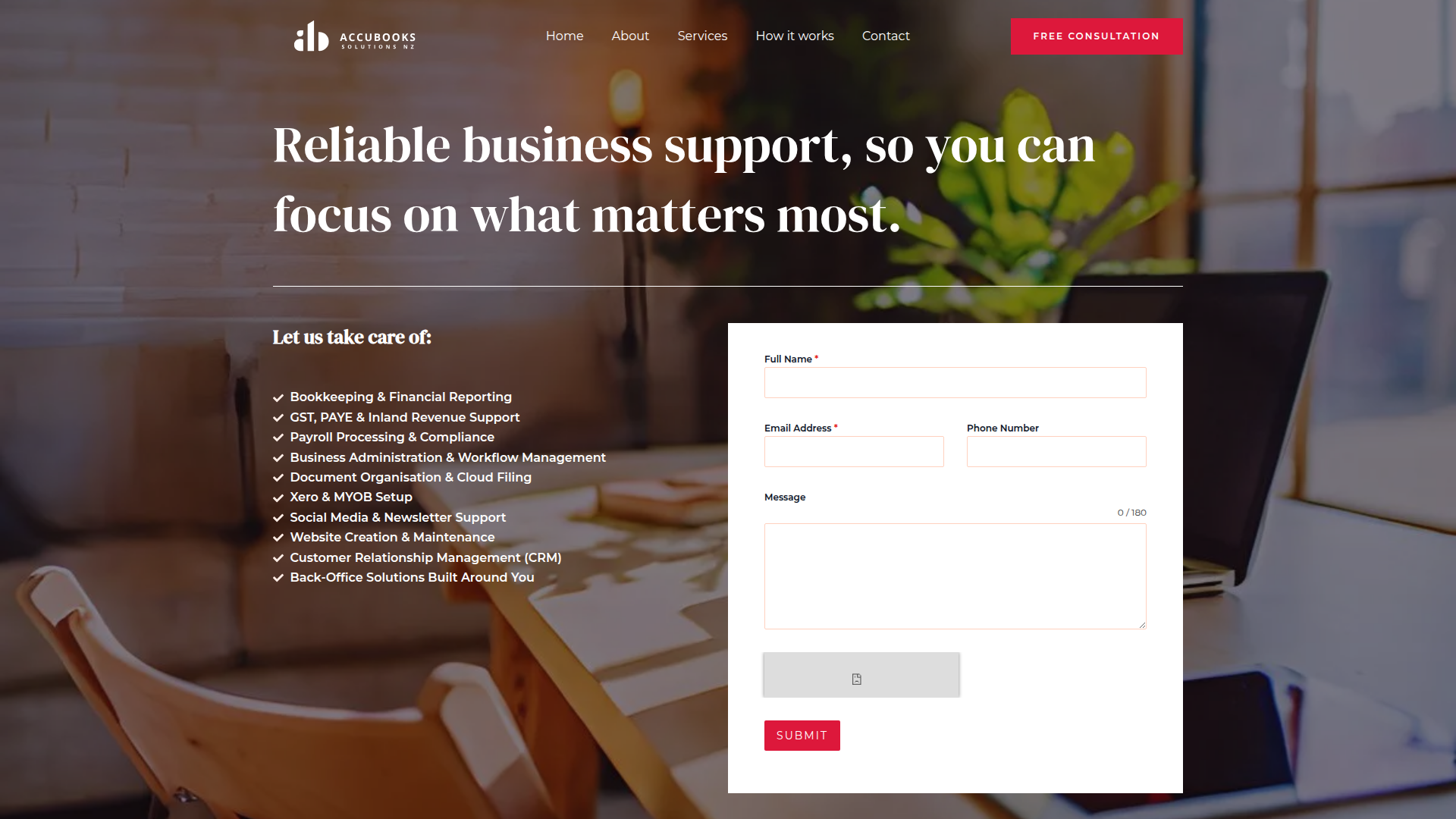 Website snapshot for Accubooks Solutions NZ